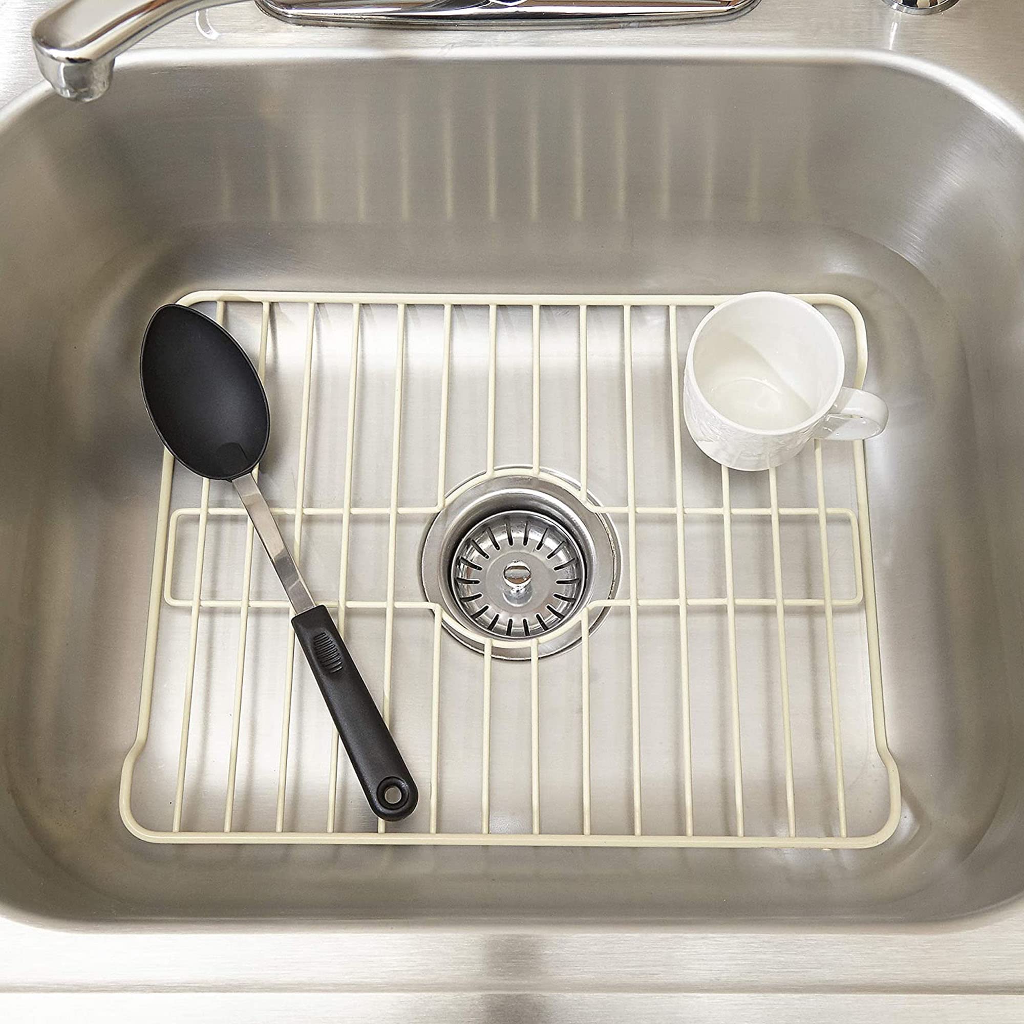 Houseware Sink Protectors For Kitchen Sink Almond Sink Rack Large Sink Protector Mat 18.1 X 12.3 X 1