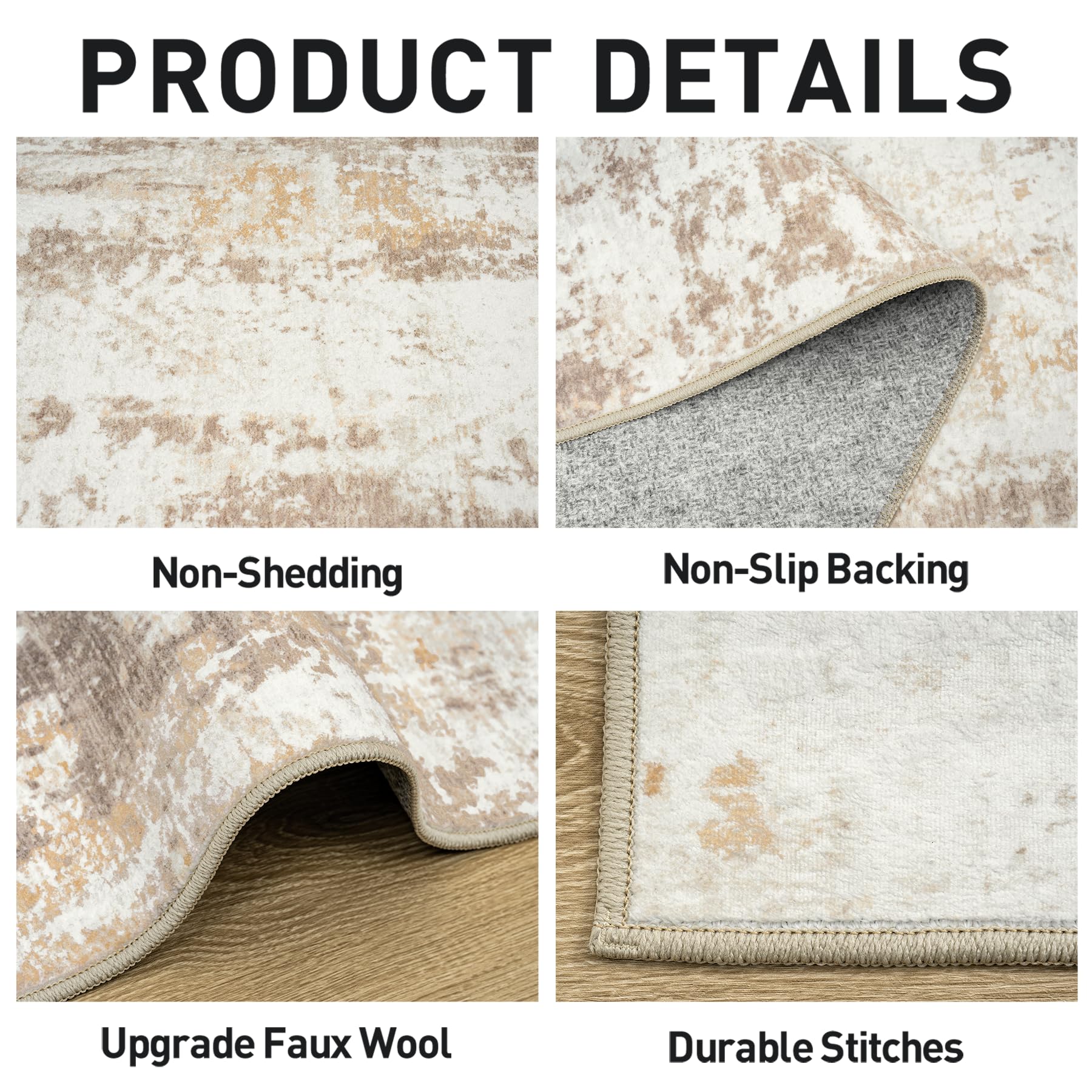 6x9 Area Rugs Washable Rug: Large Modern Abstract Living Room Rug Soft Anti-Skid Thin Carpet Indoor Floor Non-Shedding Carpets f