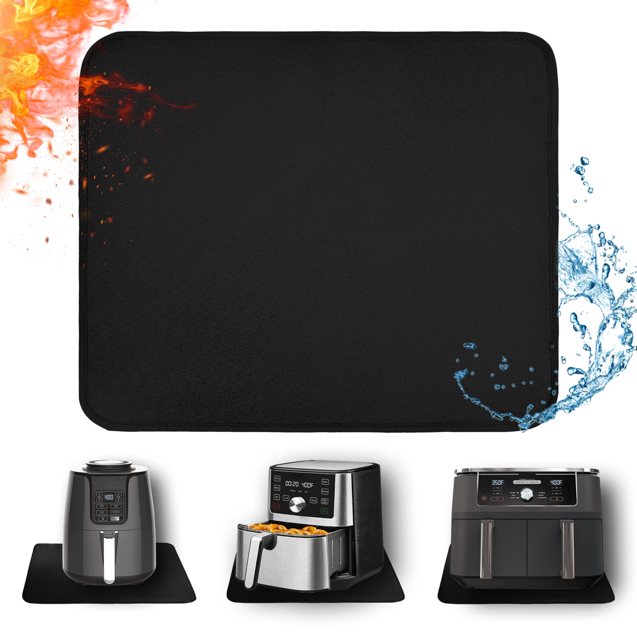 Heat Resistant Mat for Air Fryer, 15 x 18in Heat Resistant Mat for Countertop, Fireproof Silicone Countertop Protector Appliance