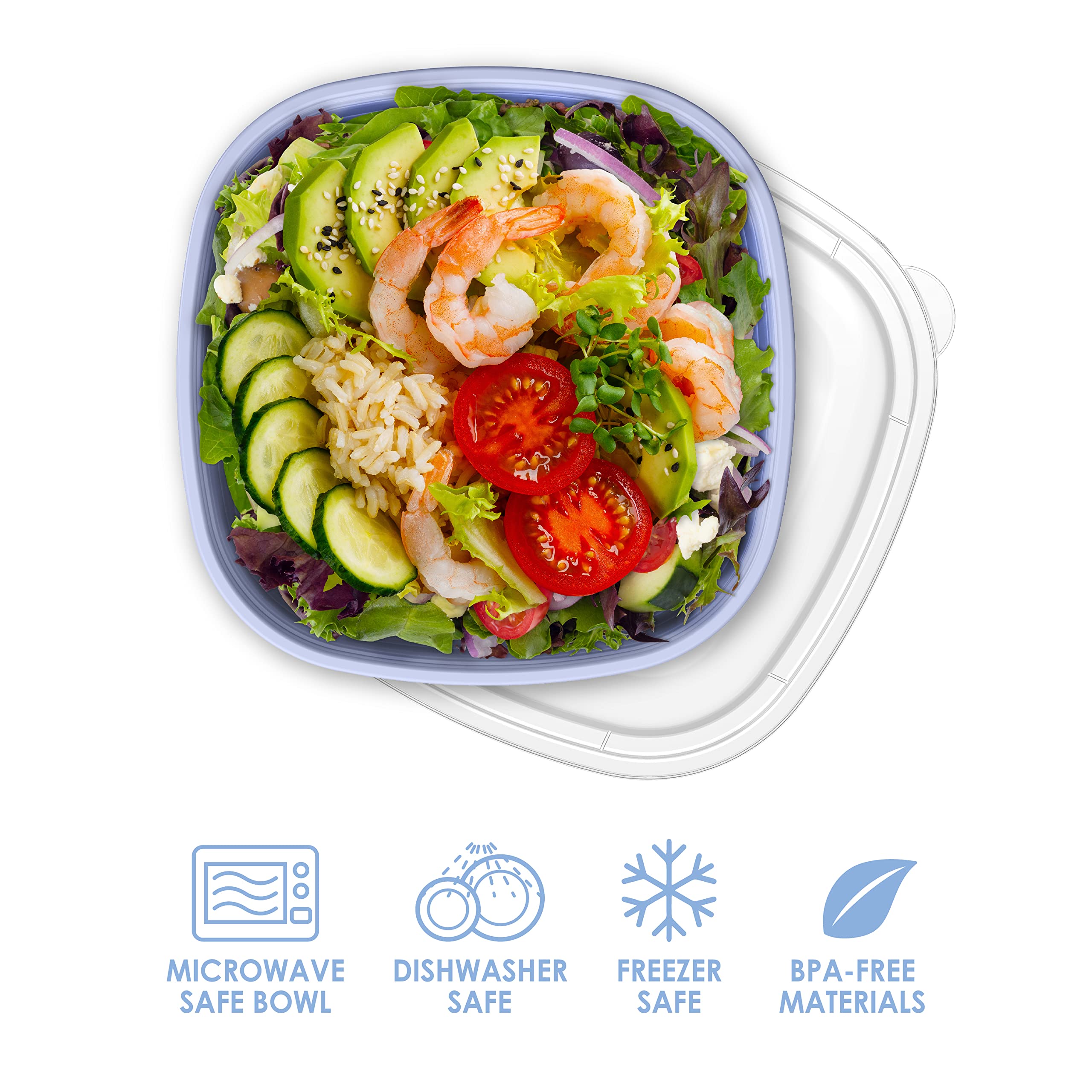 Bentgo Prep - 1-Compartment Bowls With Custom Fit Lids - Reusable, Microwaveable, Durable Bpa-Free, Freezer And Dishwasher Safe