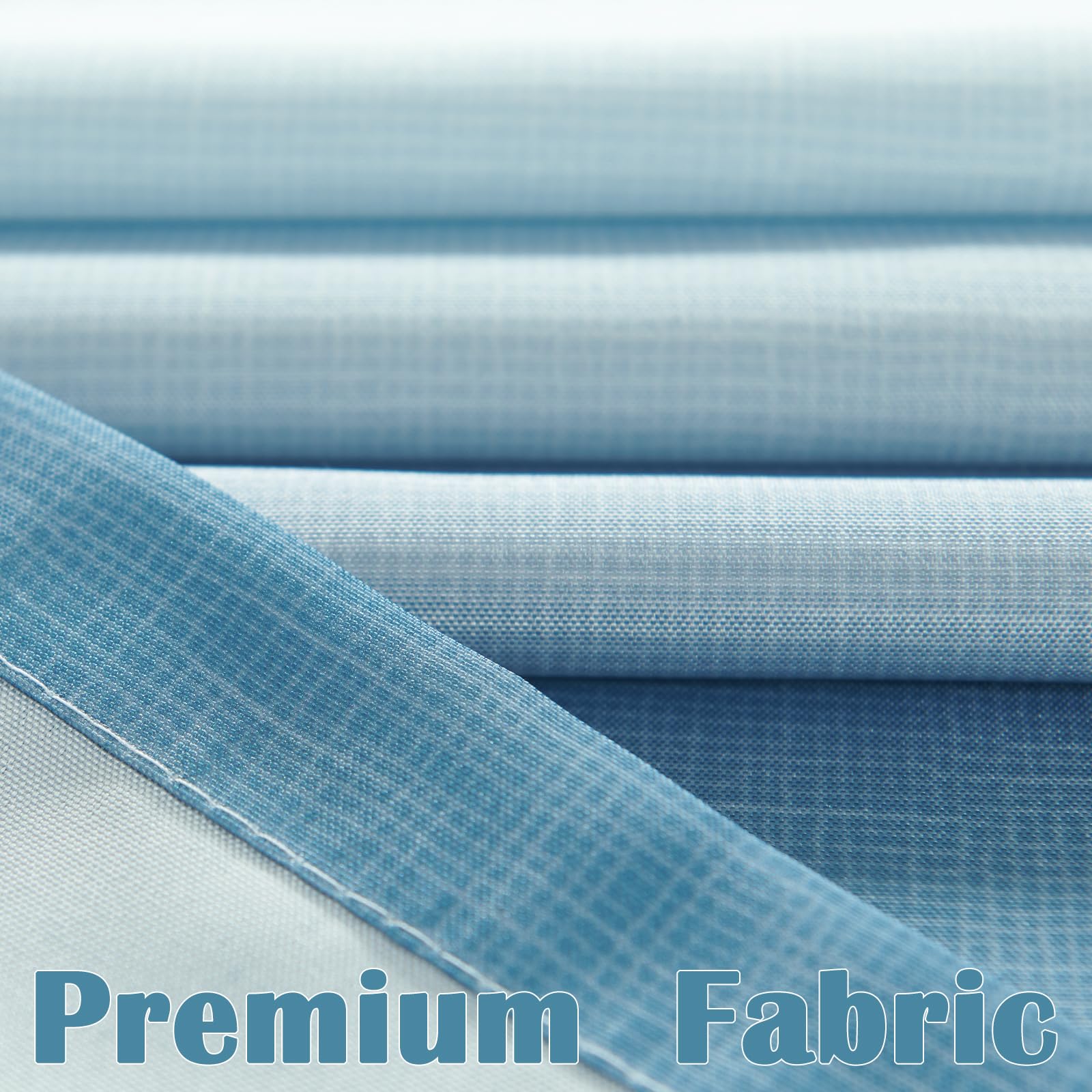 Jinchan Ombre Ocean Blue Striped Shower Curtain Waterproof Fabric Shower Curtains For Bathroom Gradual Color Minimalist Design M