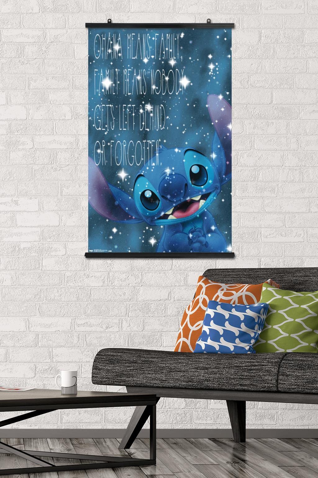 Trends International Disney Lilo And Stitch - Ohana Wall Poster, 22.375'' X 34'', Premium Poster & Clip Bundle