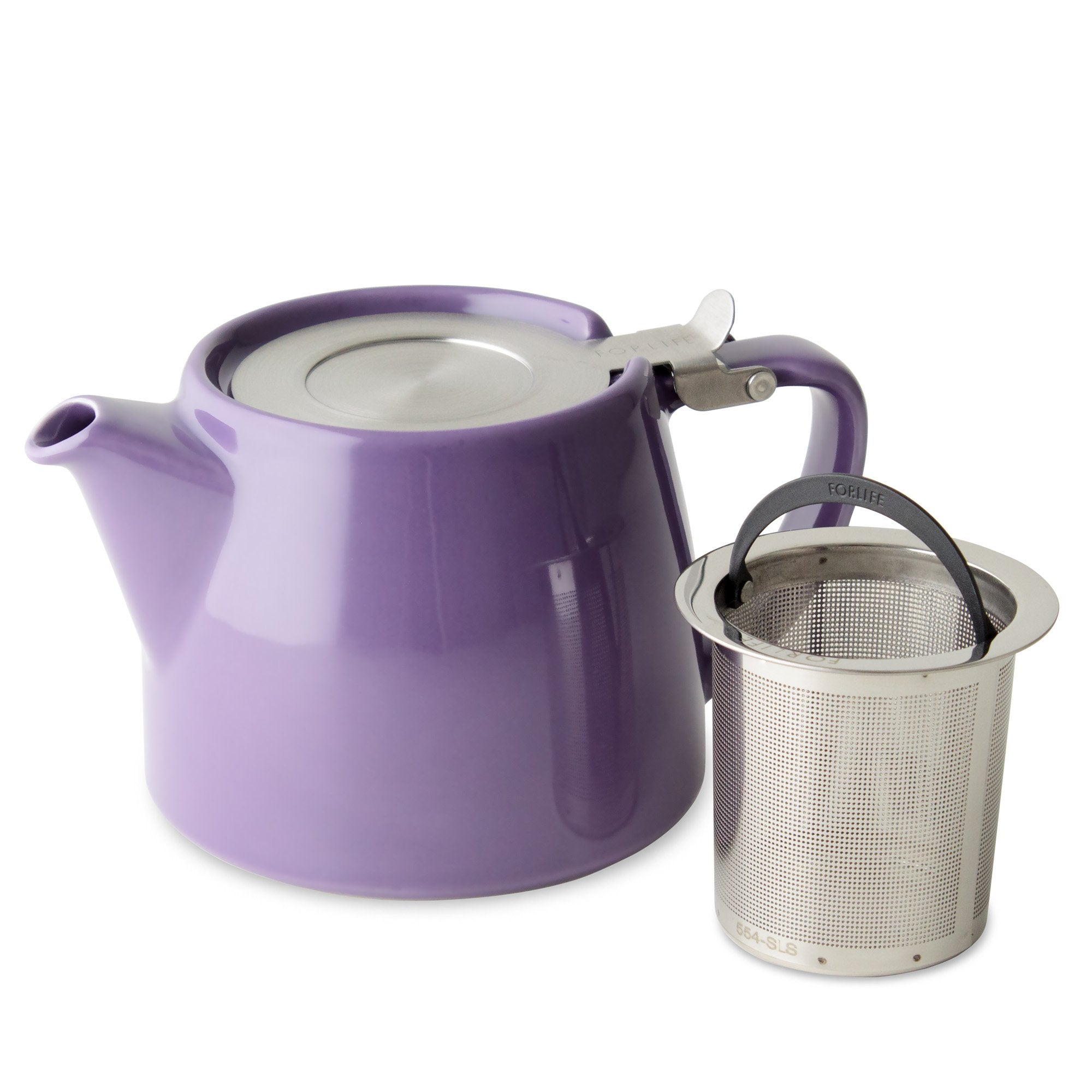 Forlife Stump Teapot With Sls Lid And Infuser, 18-Ounce, Purple