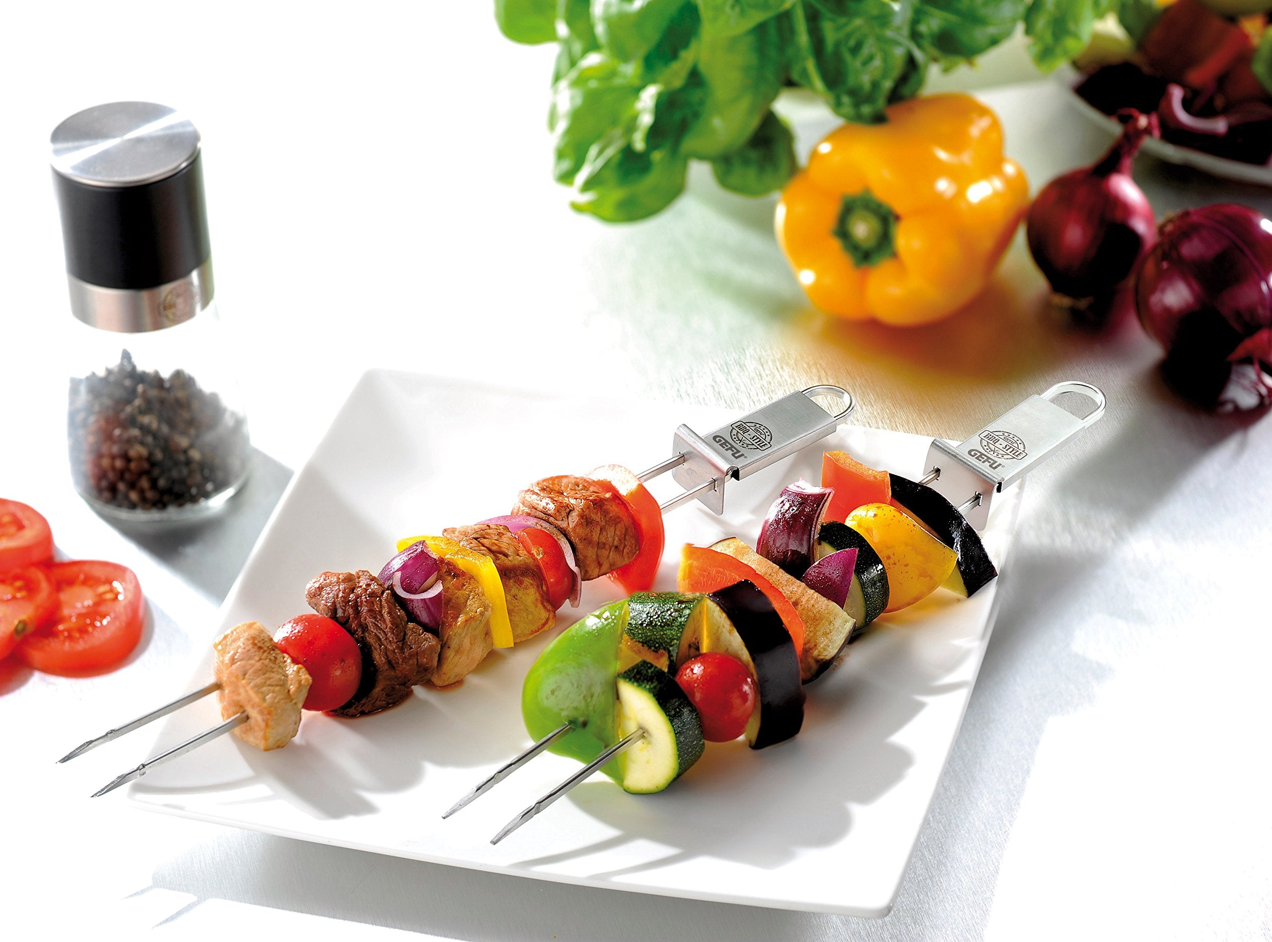 Gefu Bbq Premium Barbecue Skewers For Meats, Vegetables, And Seafood, 2 Piece Set