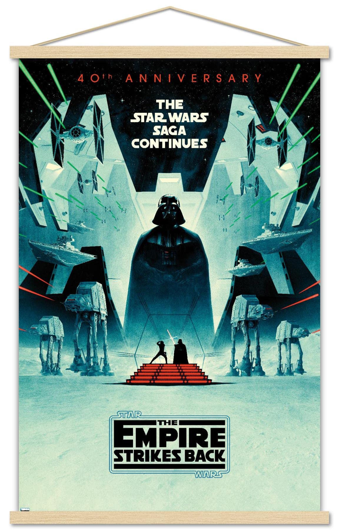 Trends International Star Wars: The Empire Strikes Back - 40Th Anniversary Wall Poster, 22.375'' X 34'', Premium Print And Beech