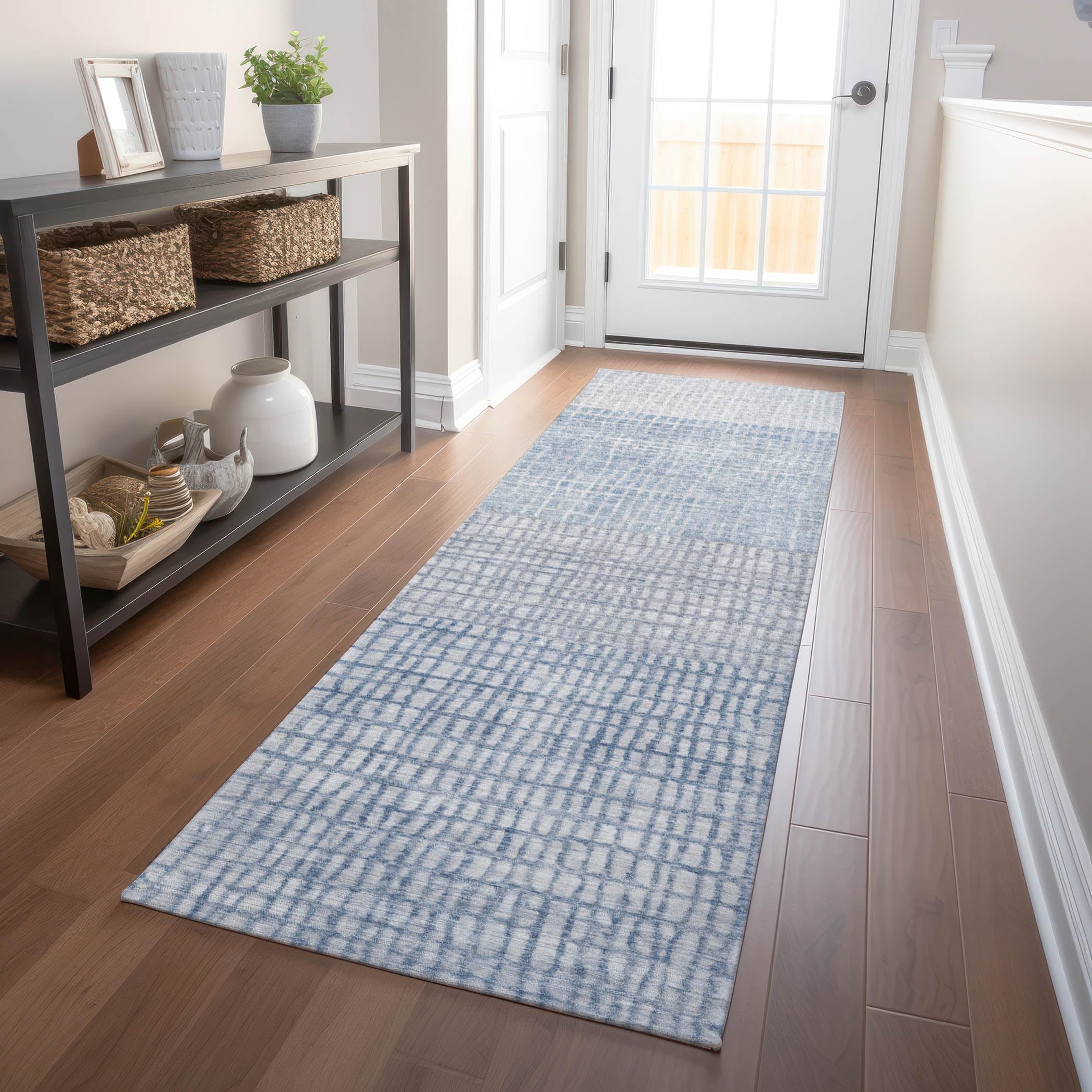 Machine Washable Indoor/Outdoor Chantille Sky 23 x 76 Runner Rug