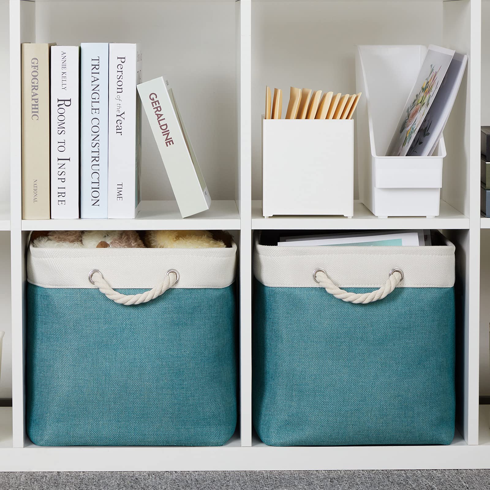 Bidtakay Large Baskets Foldable Storage Bins Tall Baskets Set Of 2 Cloth Baskets 16 '' X 11.8 '' X 11.8 '' Decorative Basket For