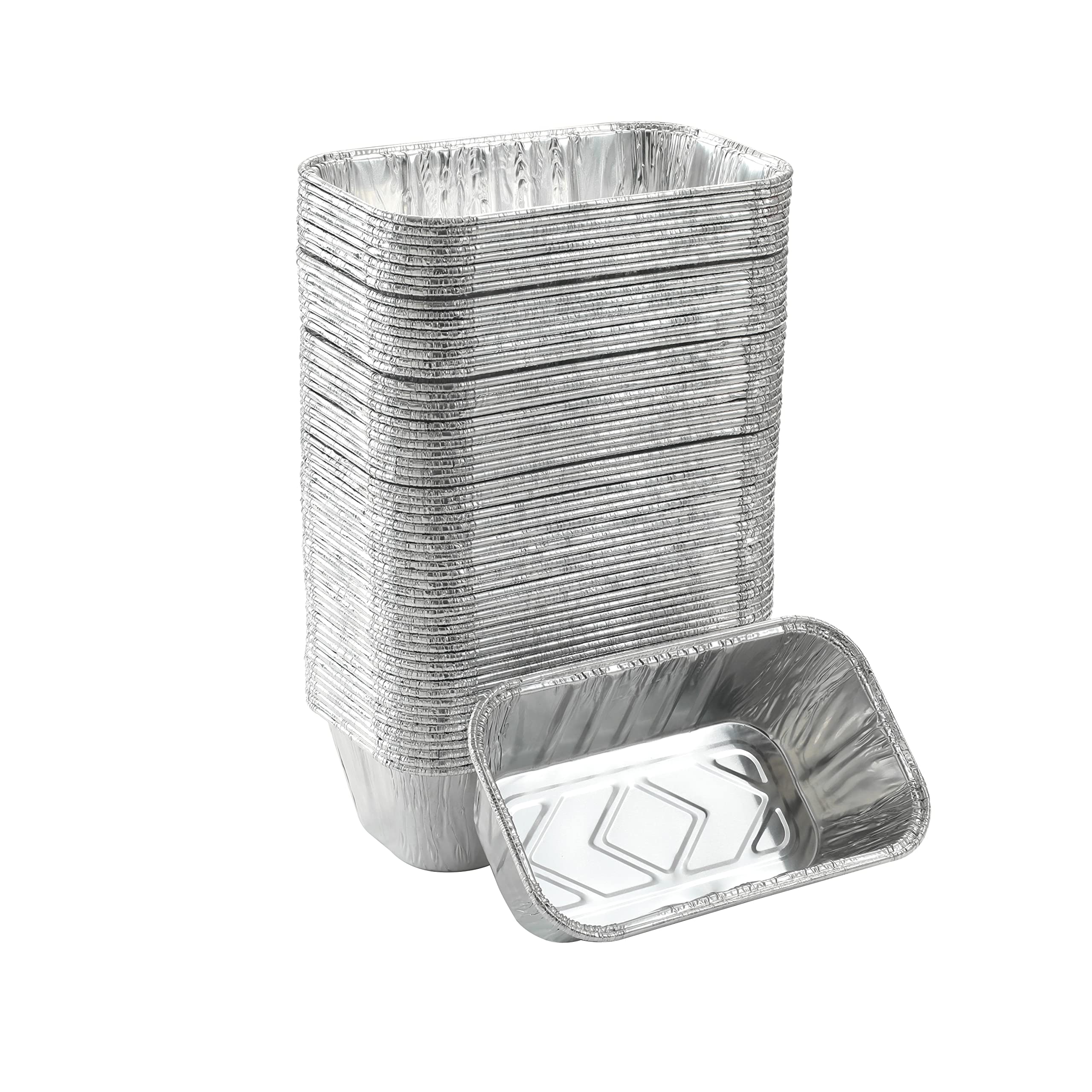 Waytiffer 100 Pack 1Lb mini Loaf Pans Heavy Duty Disposable Aluminum Foil Bread Tins Standard Size 6 X 3.5 X 2.5 Oven Safe Sturd