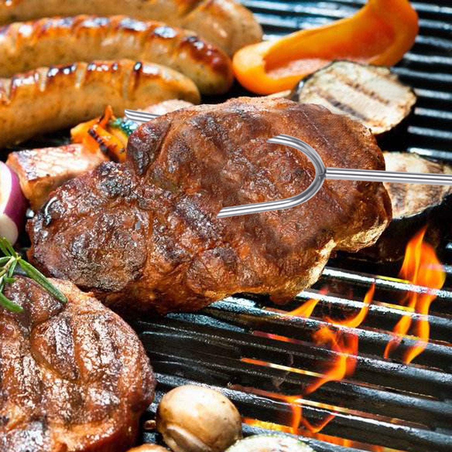 Briout Marshmallow Roasting Sticks 10 Pack Extra Long 45 Stainless Telescoping Hot Dog Smores Skewers Kids Safe Barbecue Forks for Campfire  Bonfire and Grill