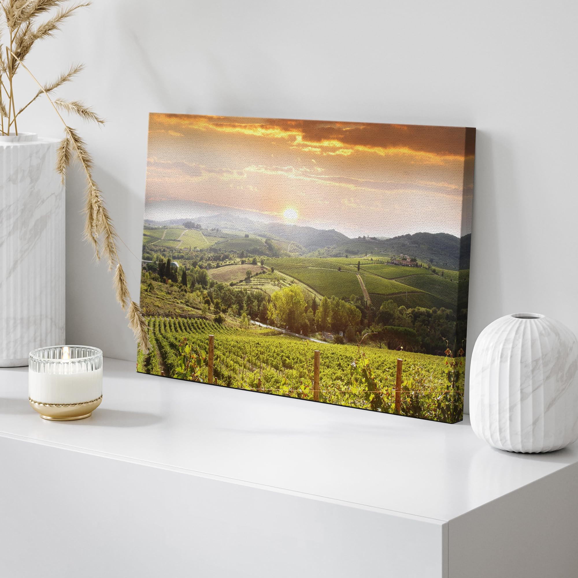Wall26 Canvas Print Wall Art Vineyard Landscape In Tuscany, Italy Nature Wilderness Photography Modern Art Rustic Scenic Colorfu
