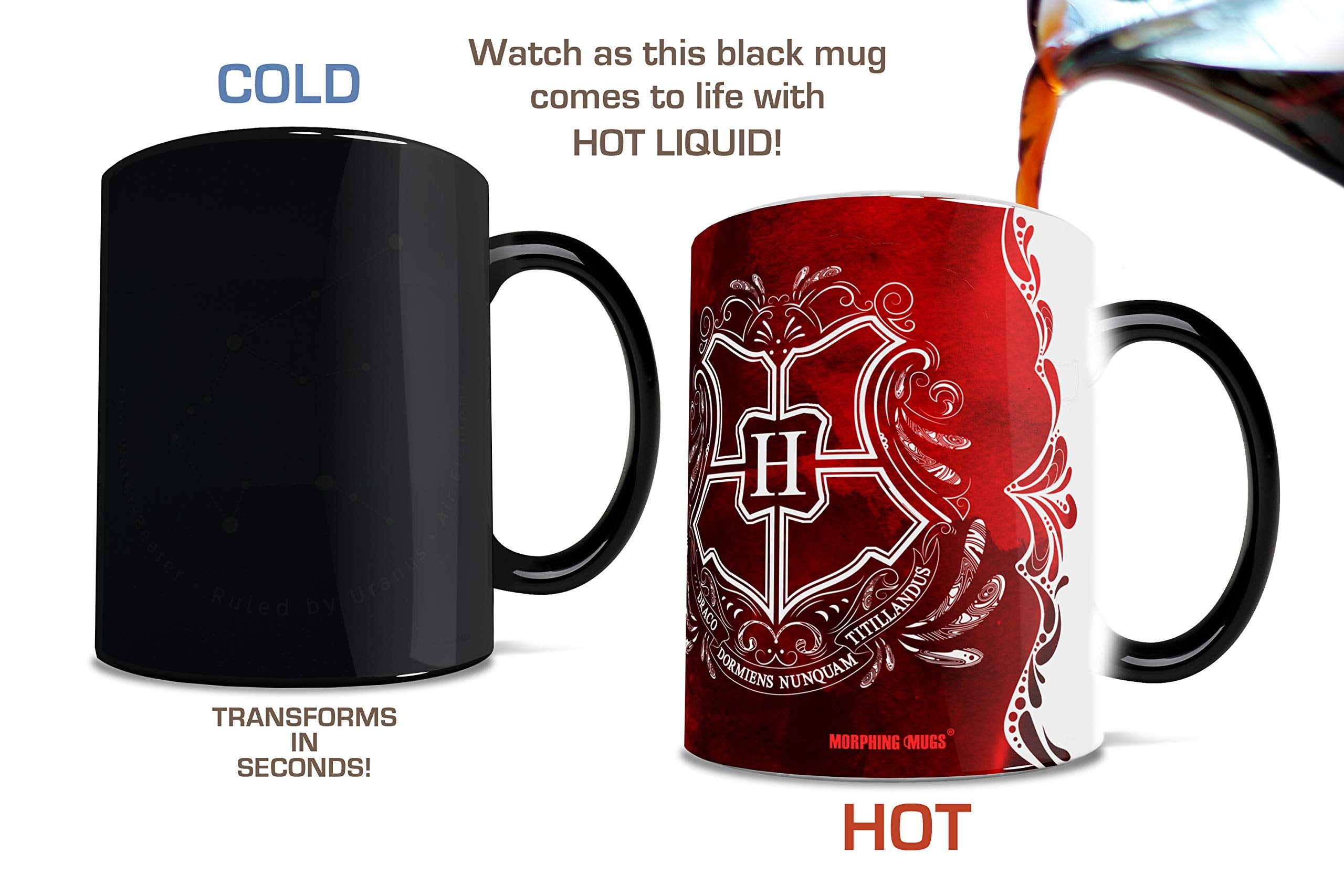 Morphing Mugs Harry Potter - Gryffindor - Aguamenti - One 11 oz Color Changing Heat Sensitive Ceramic Mug - Image Revealed When