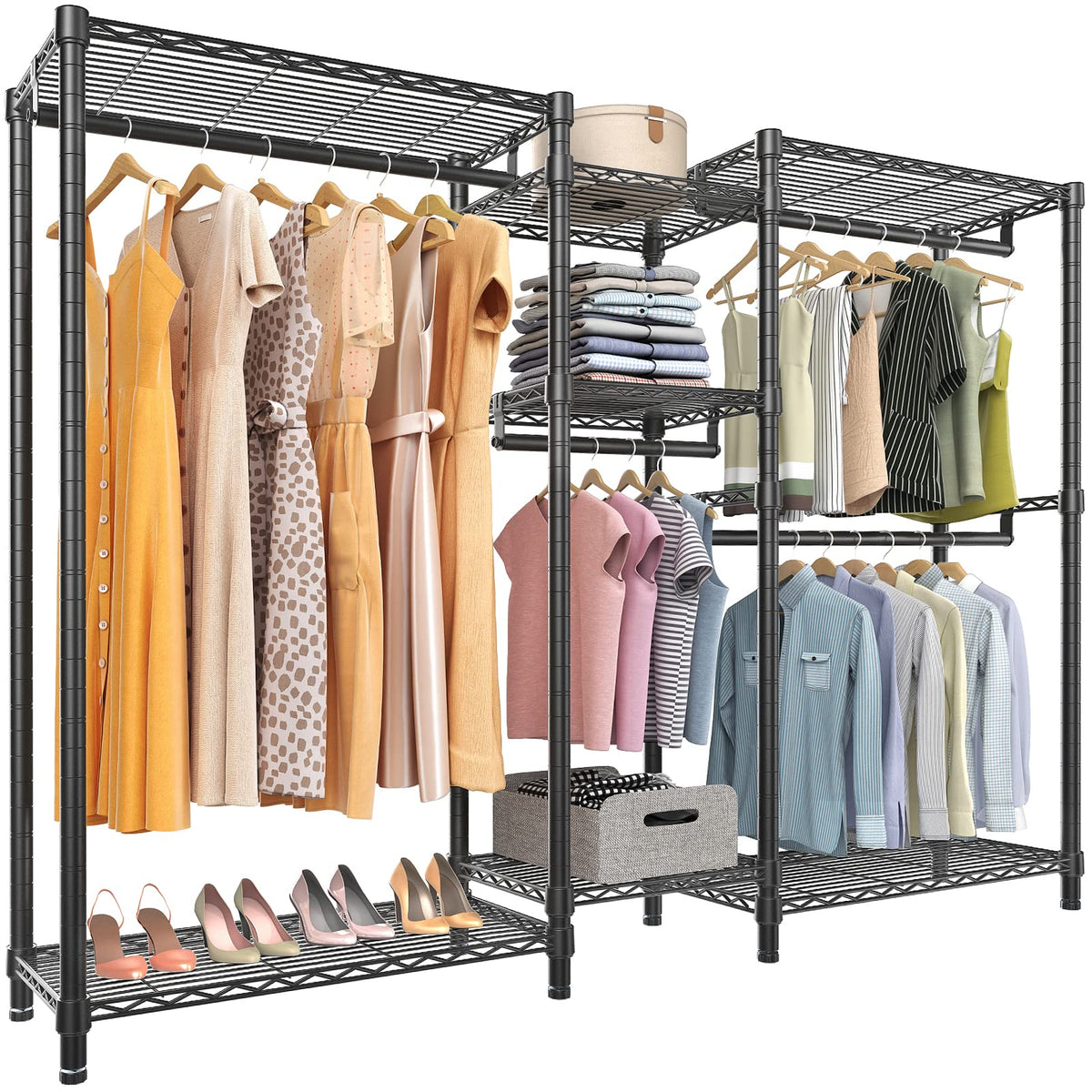 Vipek V6 Wire Garment Rack Heavy Duty Clothes Rack Metal With Shelves, Freestanding Portable Wardrobe Closet Rack For Hanging Cl