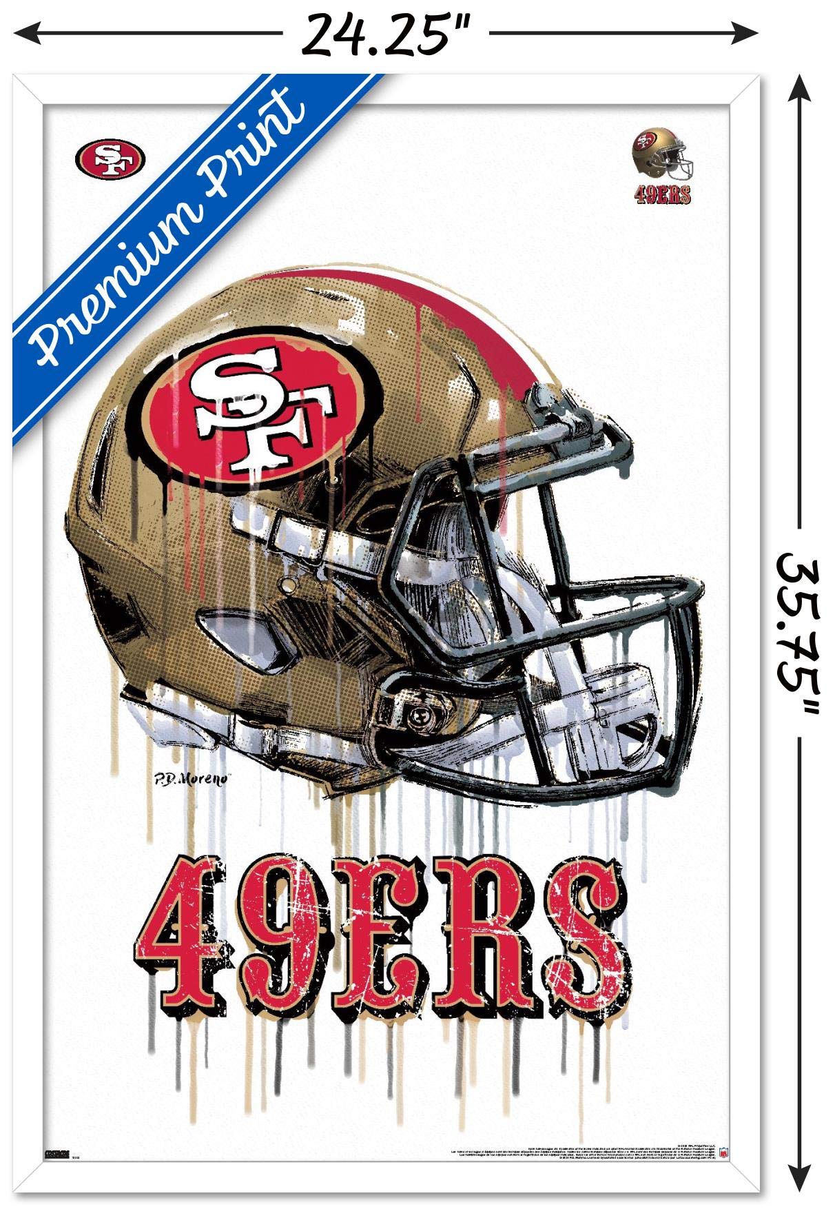 Trends International NFL San Francisco 49ers - Drip Helmet 20 Wall Poster  22.375'' x 34''  White Framed Version