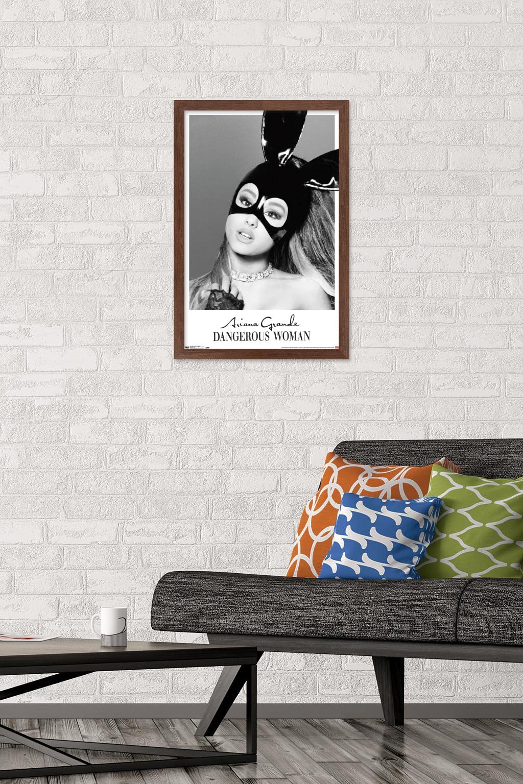 Trends International Ariana Grande - Dangerous Wall Poster, 14.725'' X 22.375'', Mahogany Framed Version