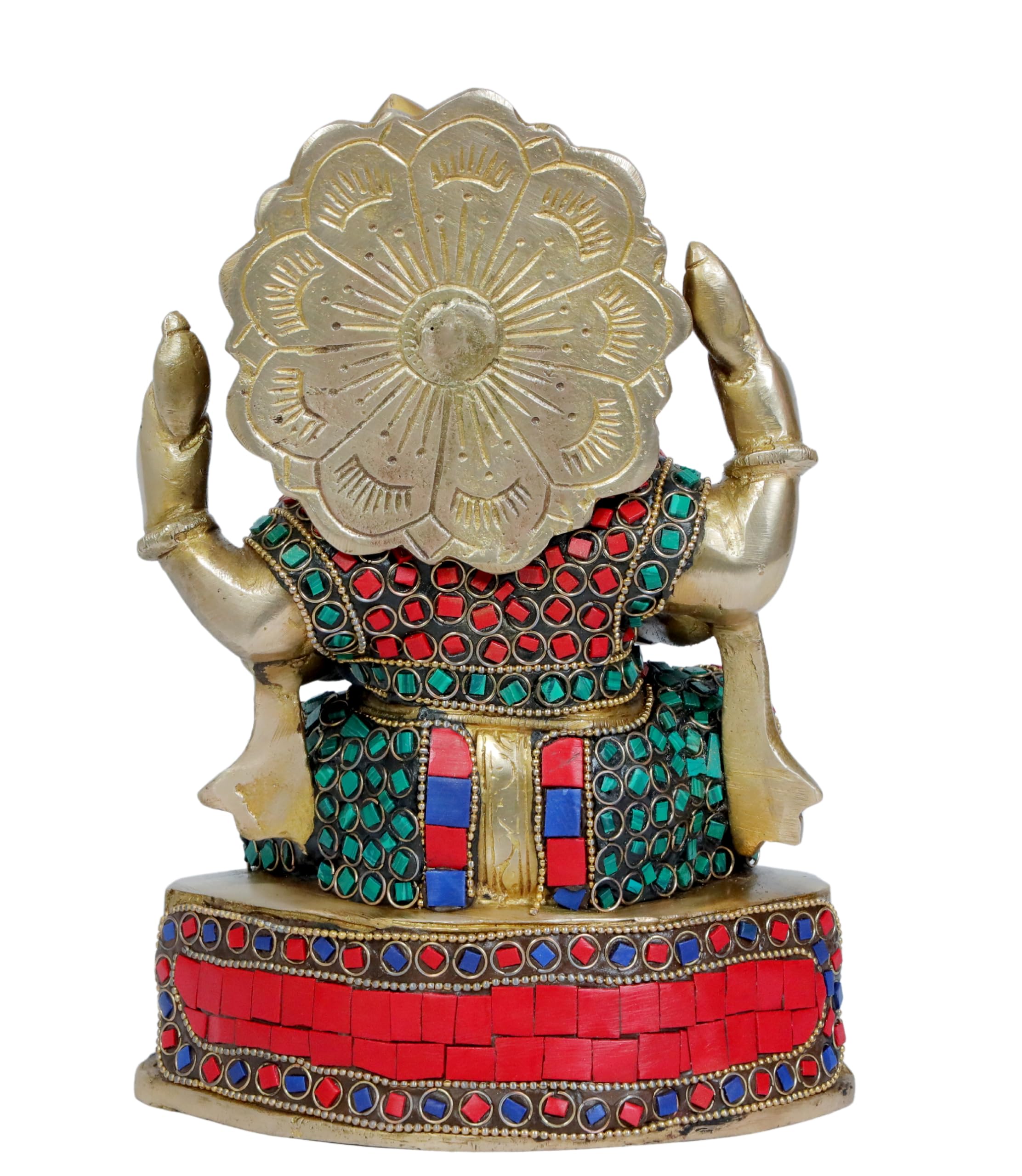 Brassaura Brass Gem Stone Work Ganesha Murti For Home And Decor Brass Ganesh Bhagwan Statue For Pooja Ganesha Idols For Home Ent