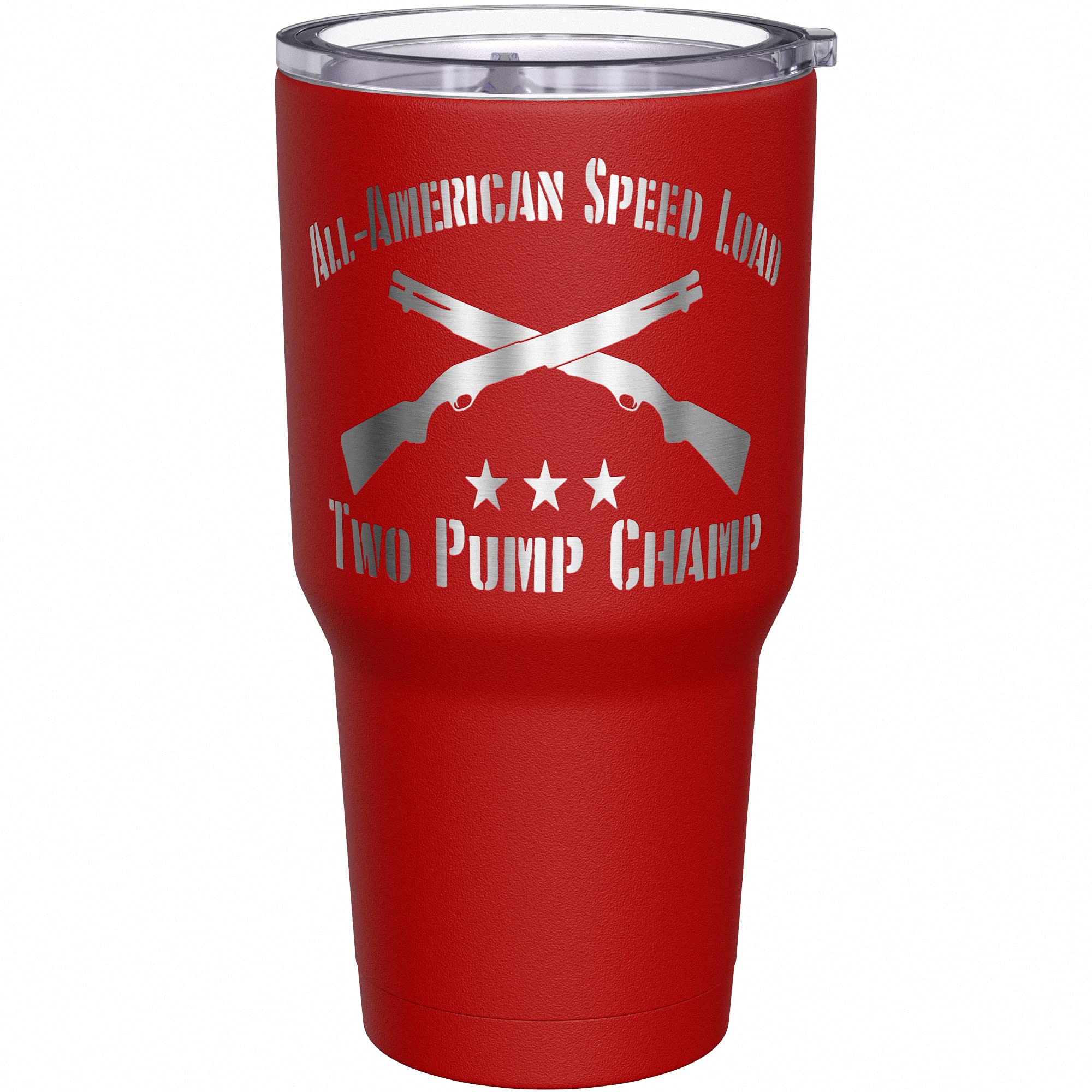 We The People Holsters - Two Pump Champ - Coffee Tumbler - American Flag Coffee Travel Mug - Engraved Tumbler - Double Insulated Tumbler - 30 oz