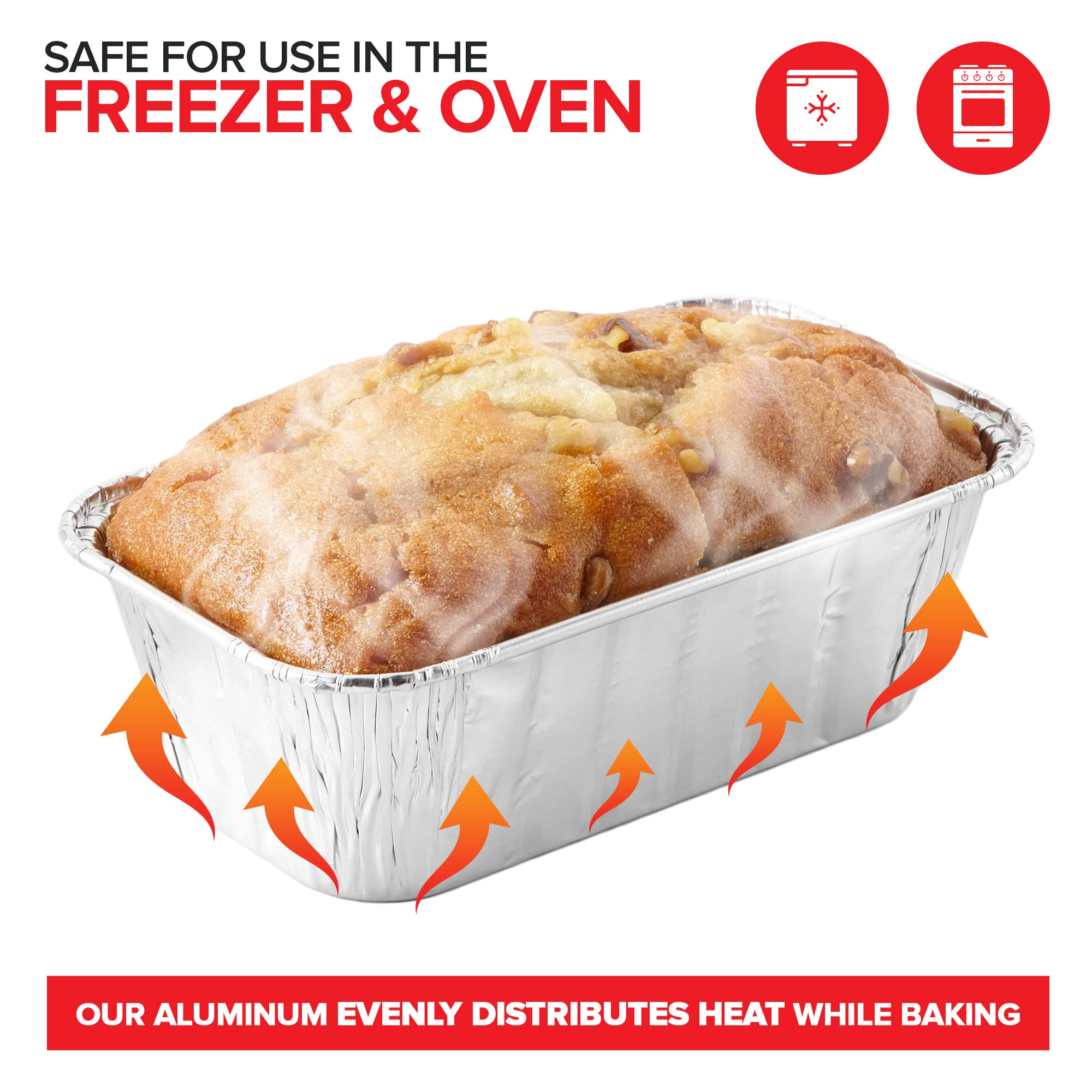 Stock Your Home 1 Lb Aluminum Foil Mini Loaf Pans (30 Pack) Disposable Small Loaf Pan - 1 Pound Baking Tin Liners, Perfect To Ba