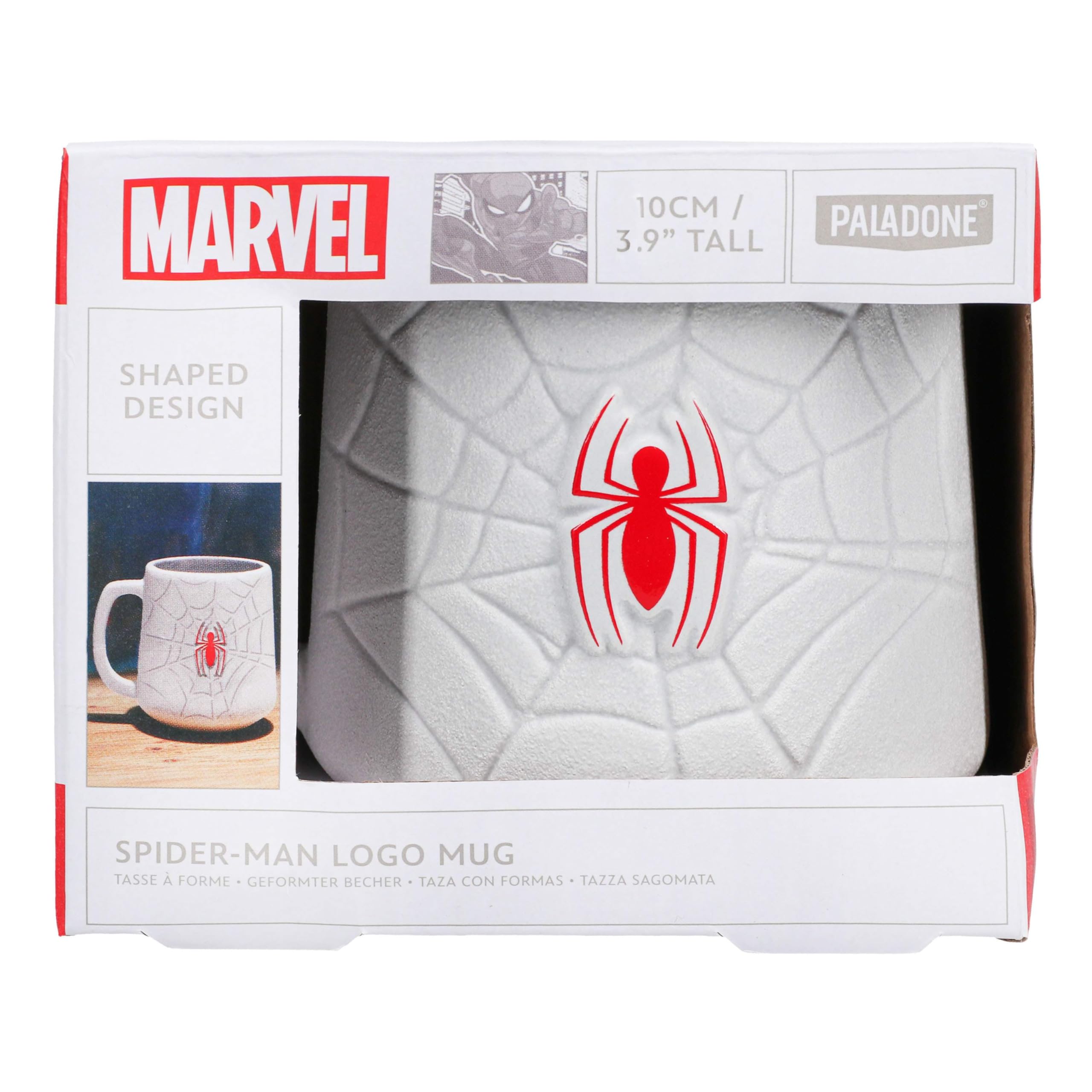 Paladone Spiderman Shaped Mug - 450Ml (15 Fl Oz) Ceramic Mug - Licensed Marvel Cup