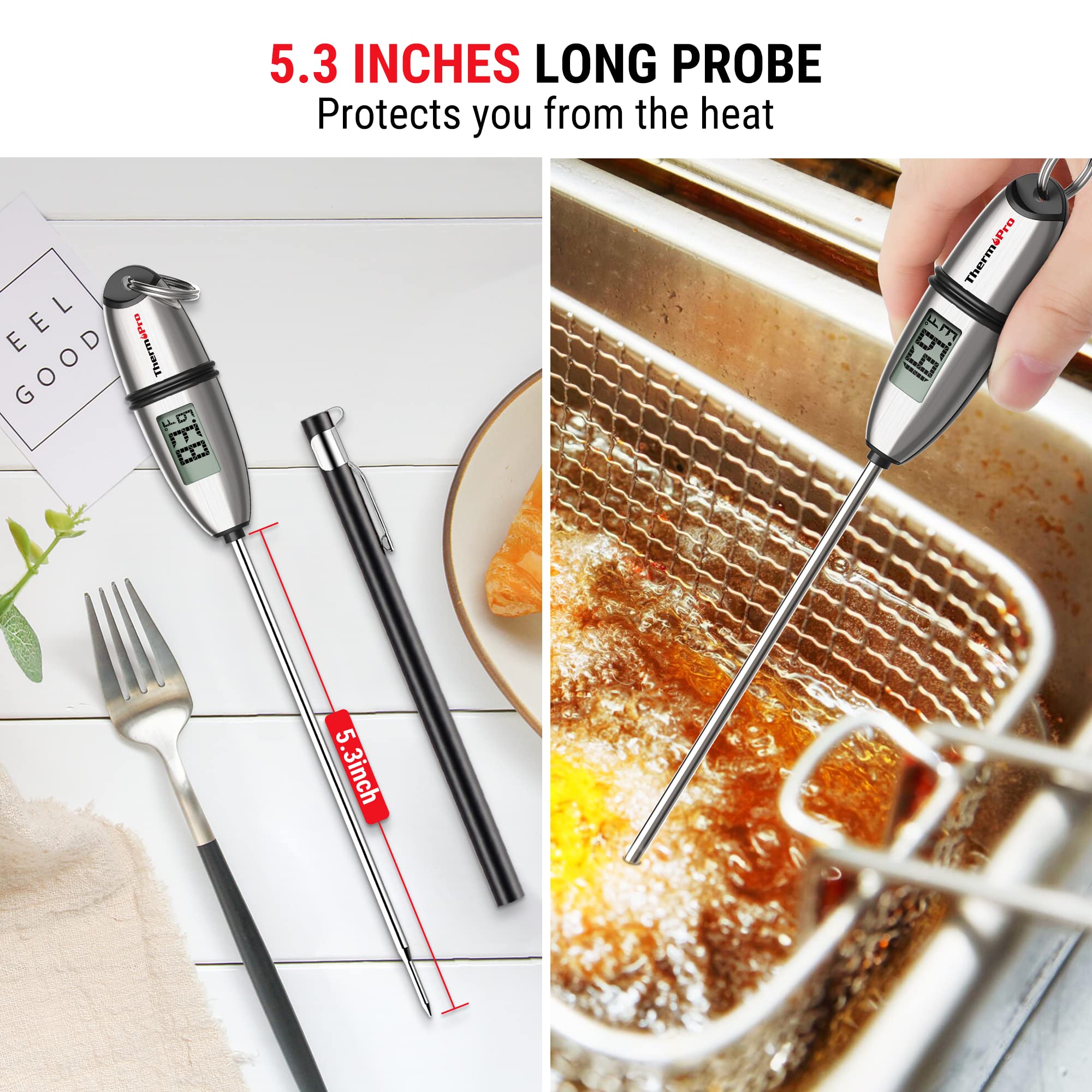 Thermopro Tp-02S Instant Read Meat Thermometer Digital Cooking Food Thermometer With Super Long Probe For Grill Candy Kitchen Bb