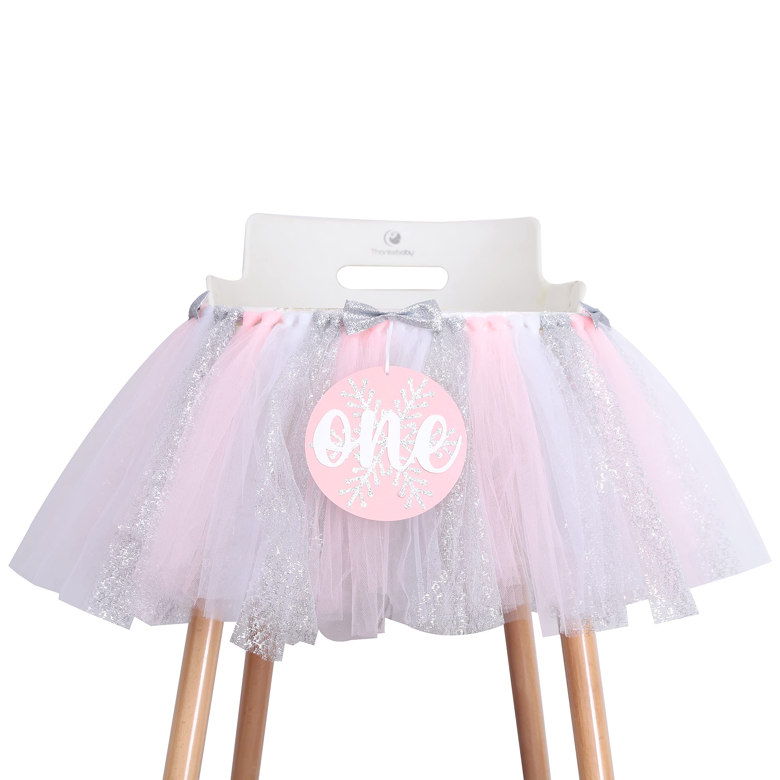 Winter Onederland 1St Birthday Banner Girl - Winter Pink Tutu High Chair, Snowflake First Birthday Decoration, Baby Photo Props,