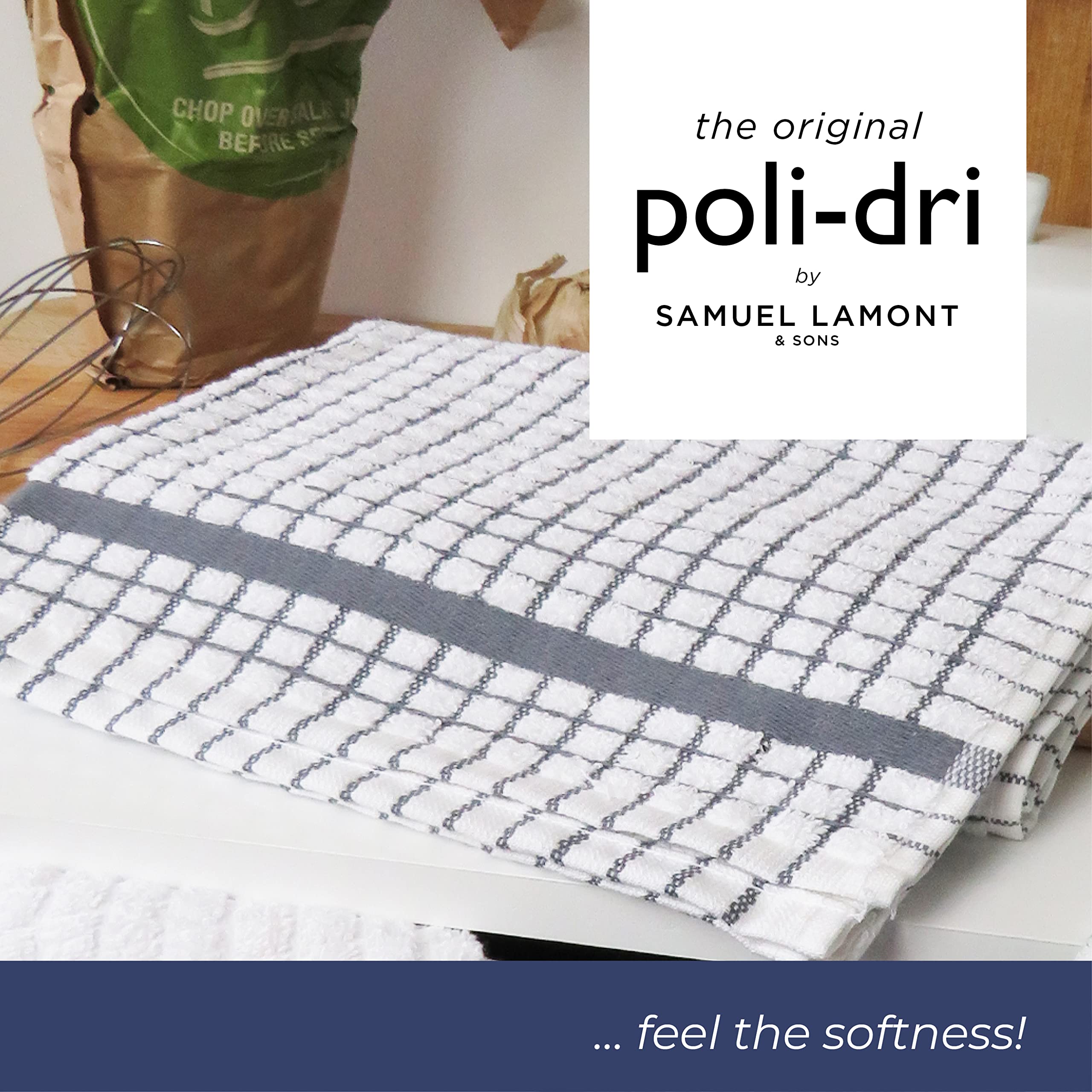 Samuel Lamont Poli Dri 100% Cotton Dish Towel - Charcoal Grey