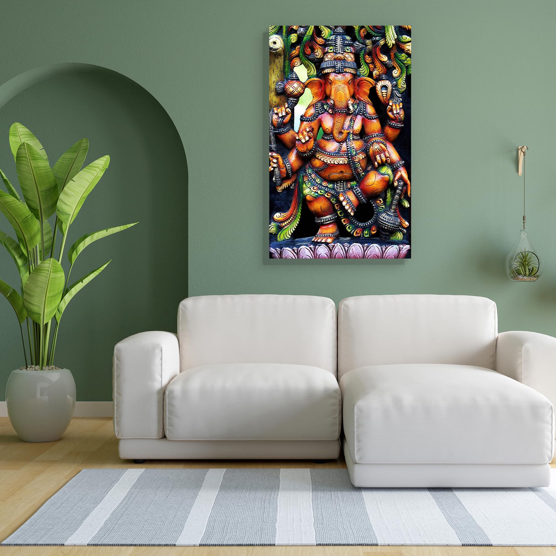 Pitaara Box Hindu God Ganesh D3 | Peel & Stick Vinyl Wall Sticker for Bedroom & Living Room | 28 x 46 inch (71 x 117 cms)