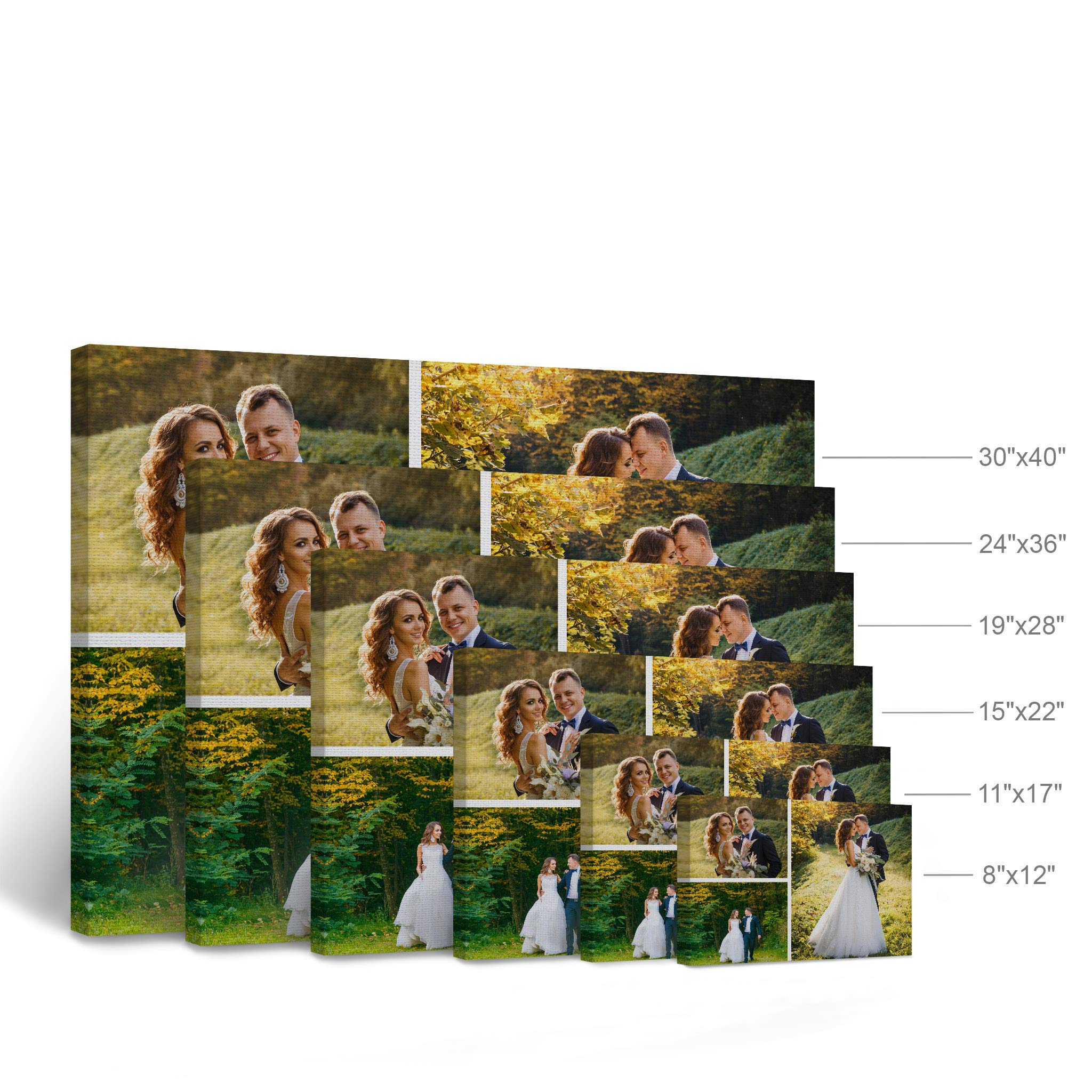 Smile Art Design 3 Images Collage Picture Custom Canvas Print with your Photos Personalized Photo Custom Photo Prints Personalized Gifts for men Wedding Gift Bacheloratte Decorations - 8x12 inches