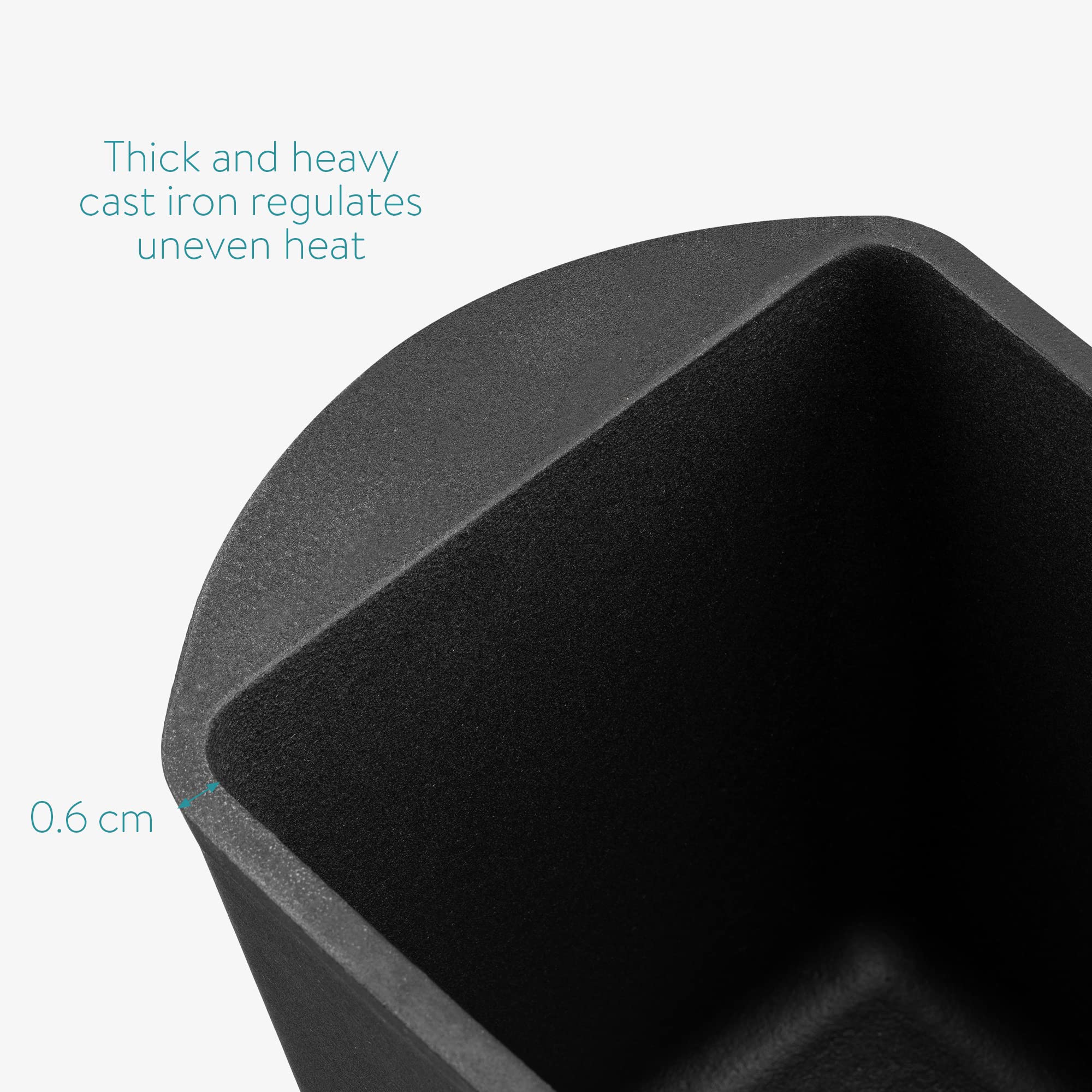 Navaris Cast Iron Bread Loaf Pan with Lid, 13x5 inches, Black - Durable Bakeware for Perfect Loaves