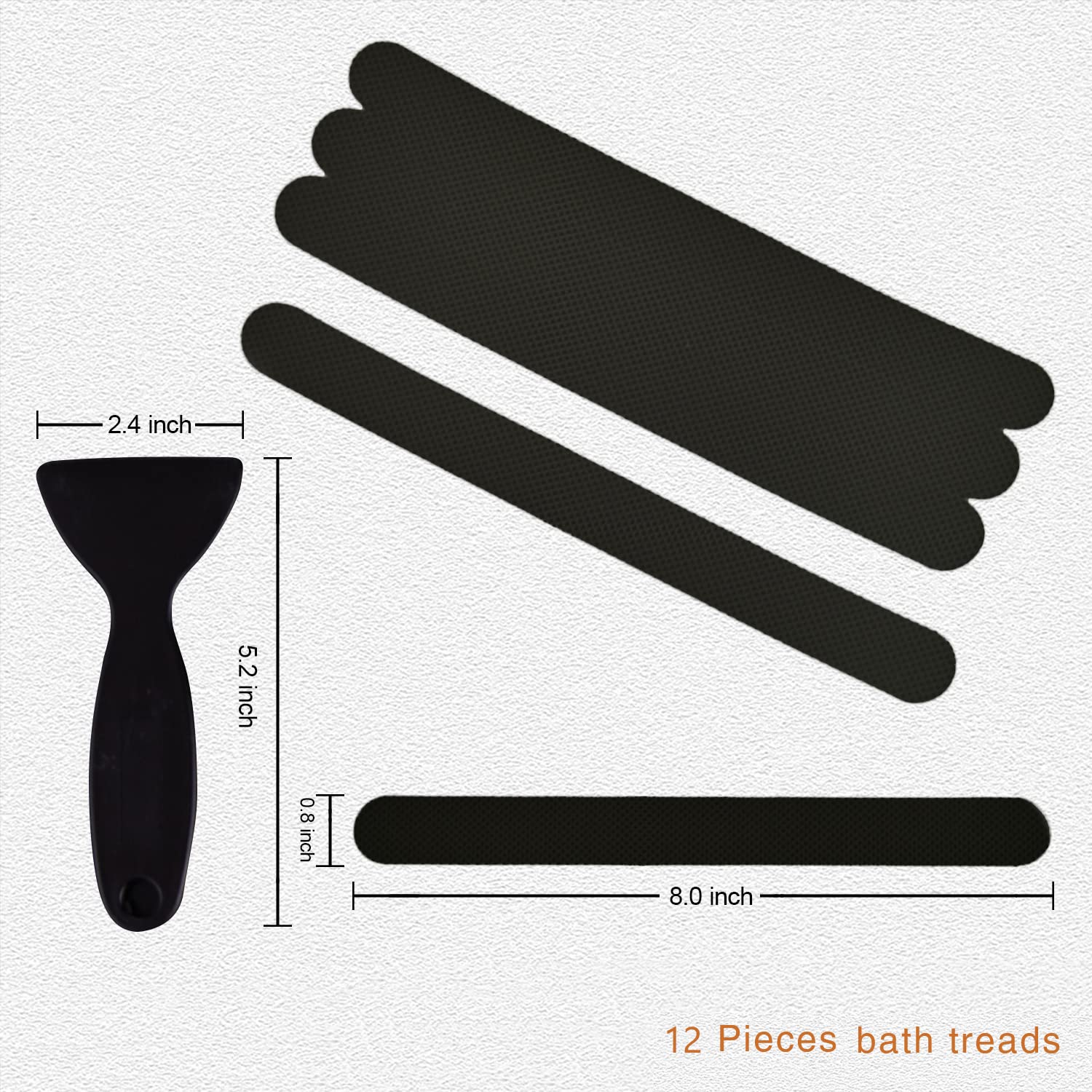Secopad Anti Slip Shower Stickers, Safety Bathtub Strips Adhesive Decals With Premium Scraper For Bath Tub Shower Stairs Ladders