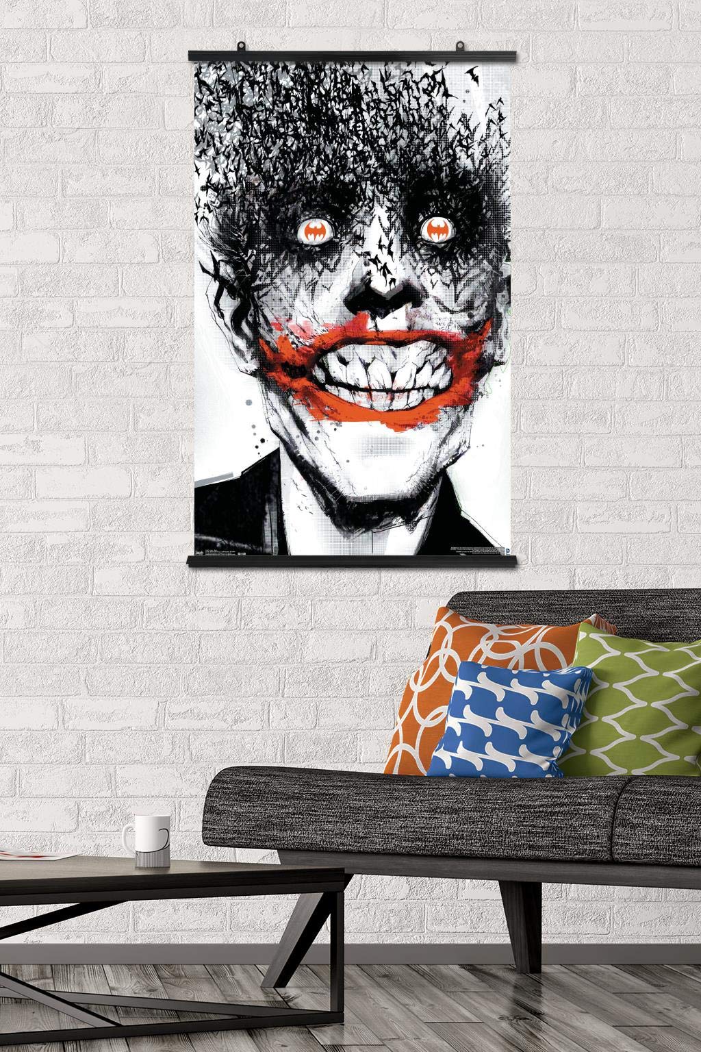 Trends International Dc Comics - The Joker - Bats Wall Poster, 22.375'' X 34'', Poster & Clip Bundle