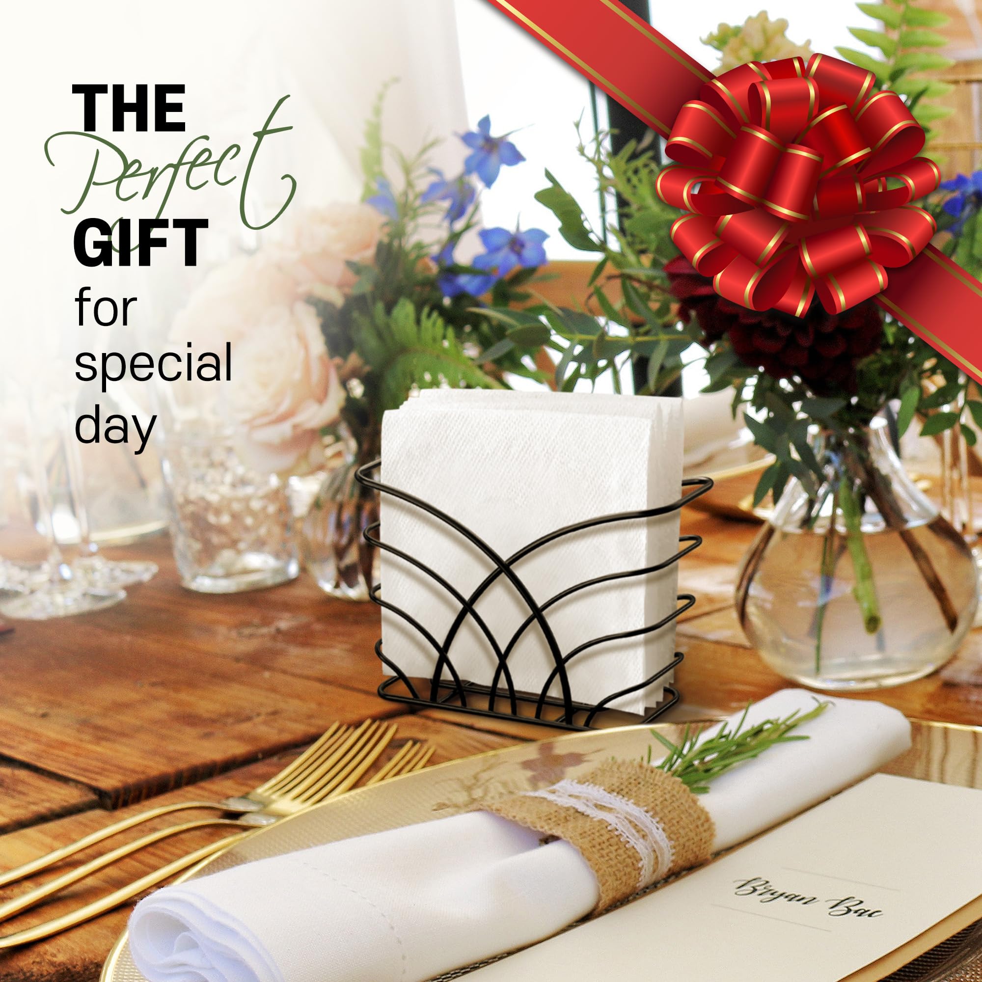 Levimetree Black Napkin Holder For Table Modern Dining Table D  Cor Napkin Holder For Kitchen Table Serviette Holder Tissue Disp