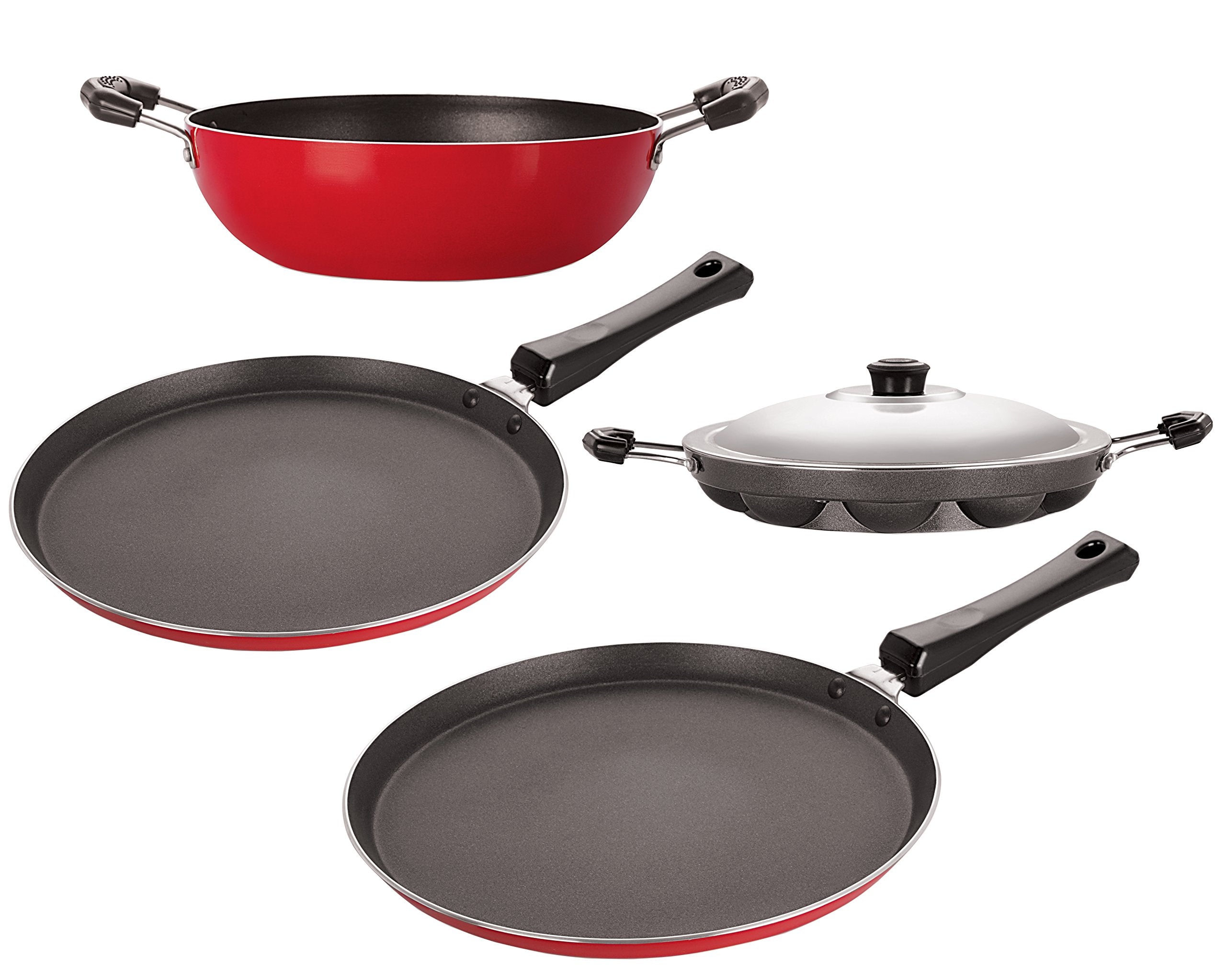 Nirlon NonStick Kitchenware Kitchen Cooking Utencil Combo Gift Set, (Ft13_Kd12_Appam_Ft10)