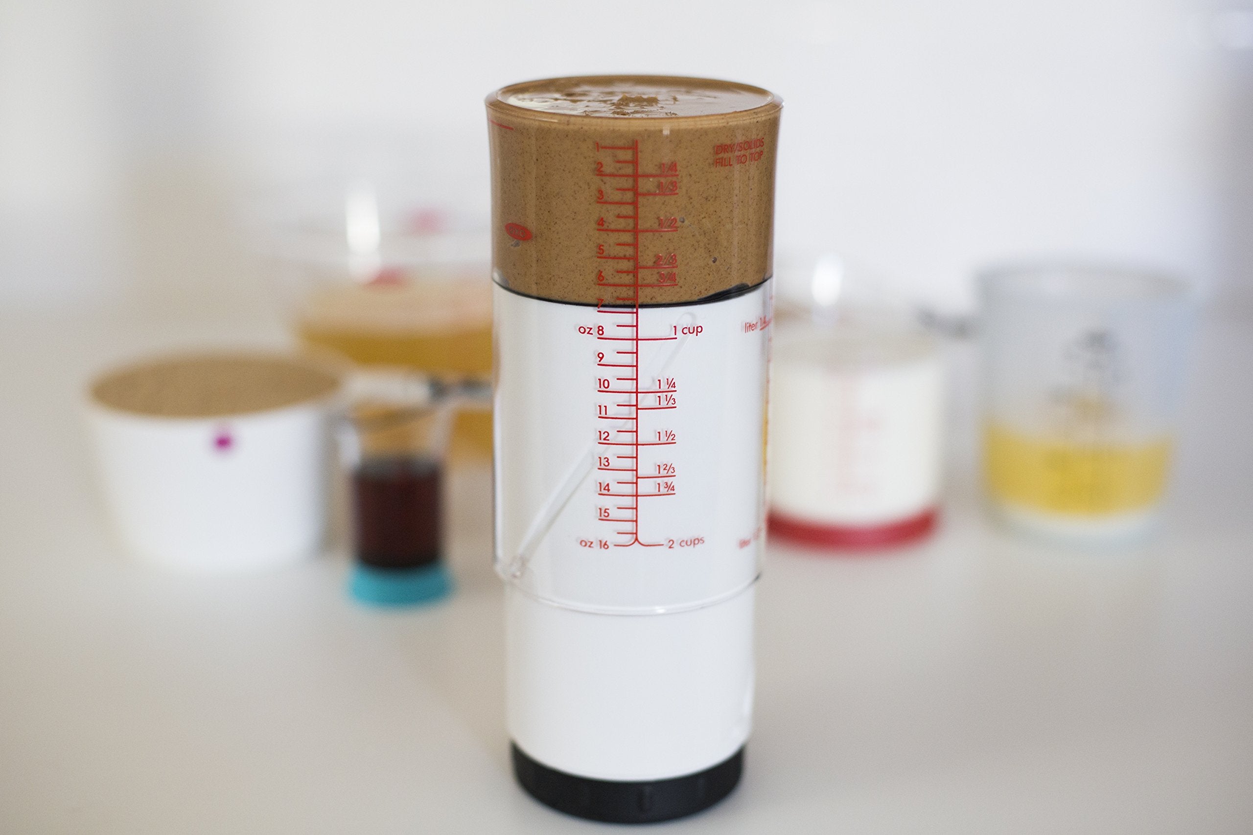 Oxo Good Grips 2 Cup Adjustable Measuring Cup, Clear/Black