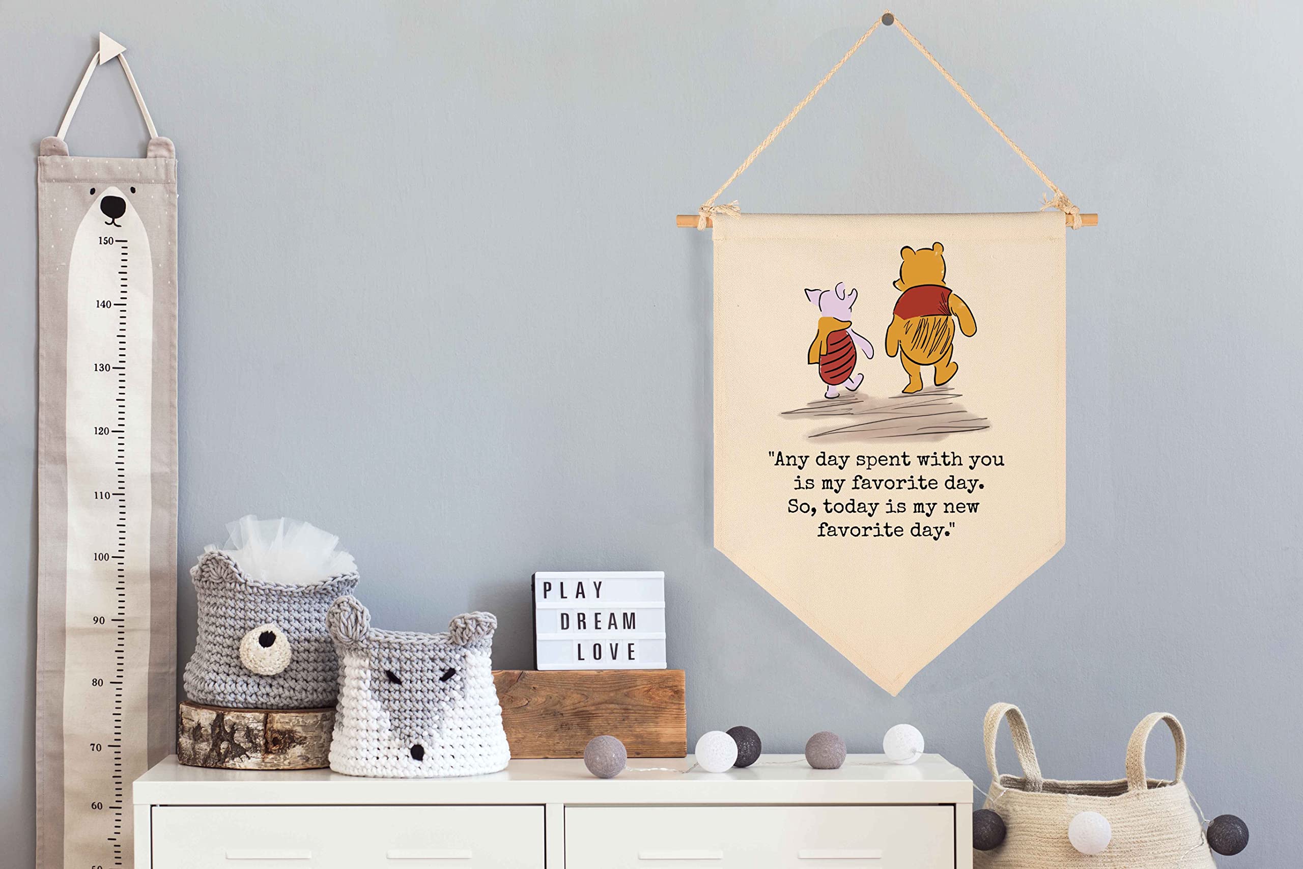 Any Day Spent With You Is My Favorite Day-Christmas Birthday Party Bunting-Baby Gift Shower-Winie Wall Flag Decor Gift The Pooh-