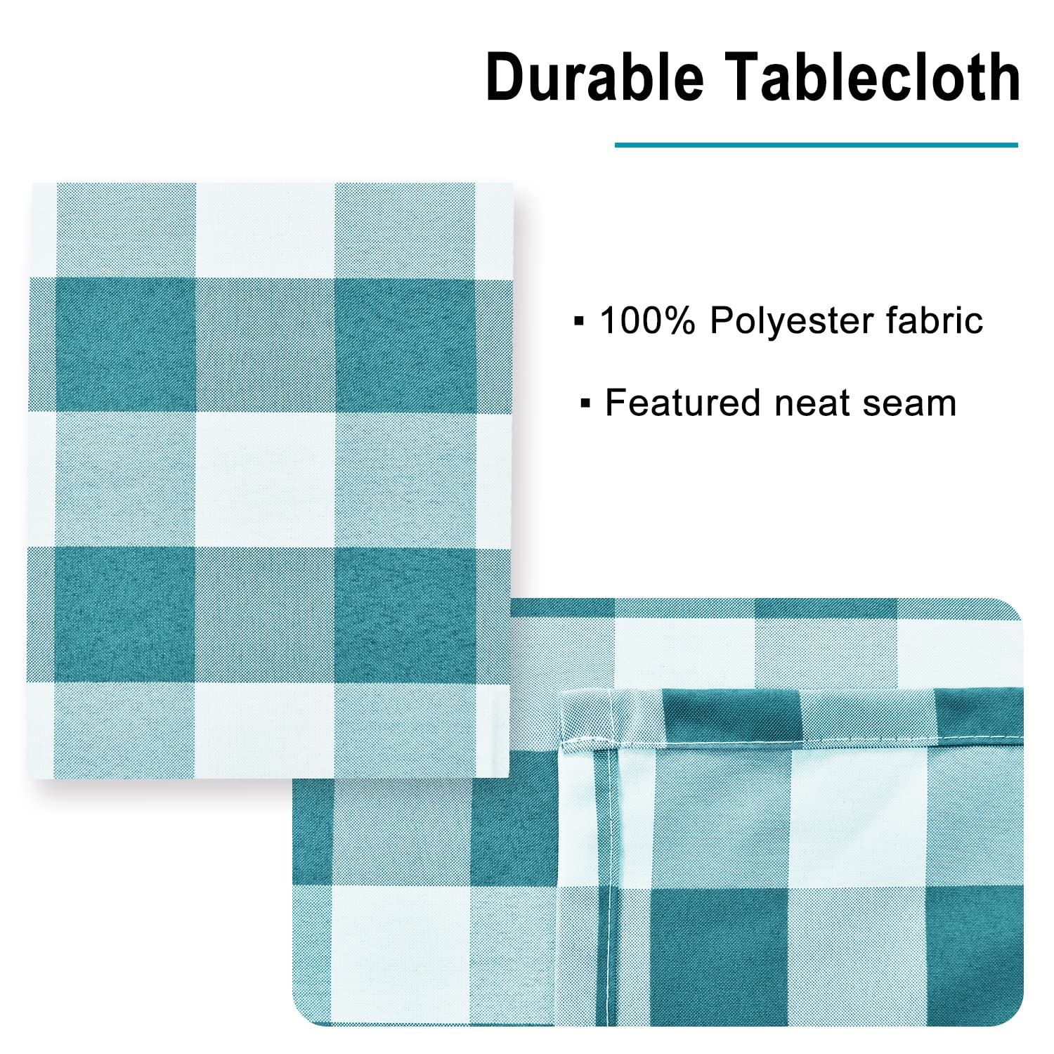Hiasan 60 X 102 Inch Checkered Tablecloth Rectangle - Waterproof, Wrinkle Resistant And Washable Gingham Table Cloth For Outdoor