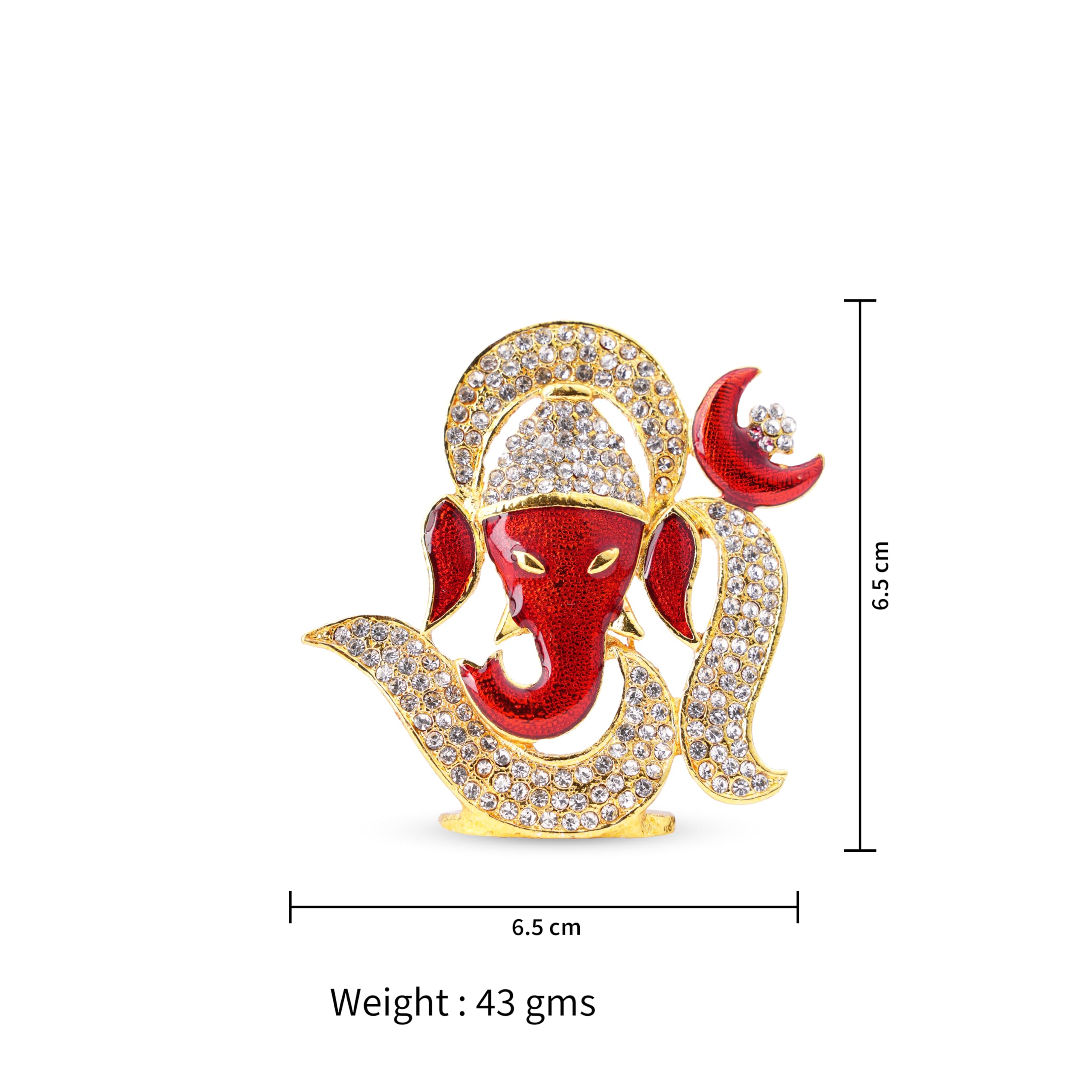 Neetu Arts Om Design Ganesha Ganpati Stone Idol | God Bhagwan Murthi For Car Dashboard Home Office & Diwali Decor | Spiritual De