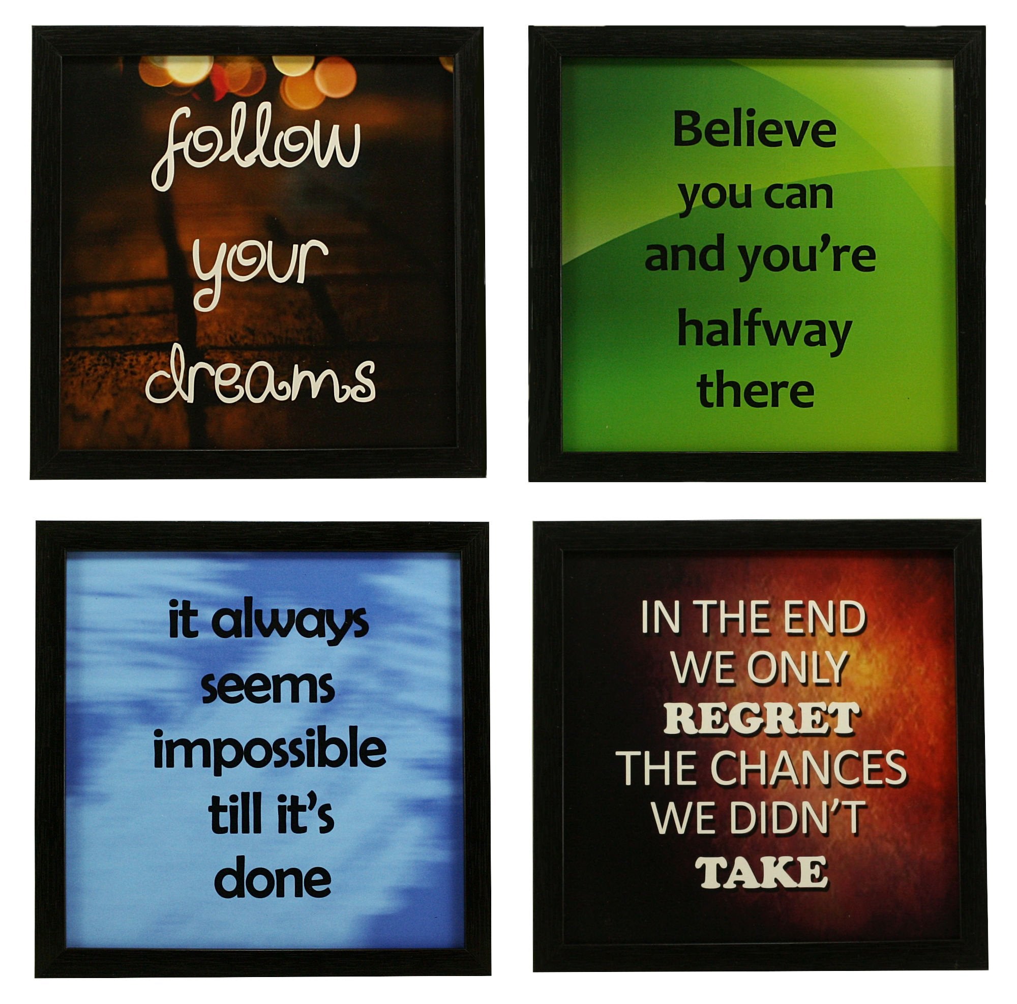 Indianara Framed Wall Hanging Motivational Quotes Art Prints 9.5 Inch X 9.5 Inch Without Glass
