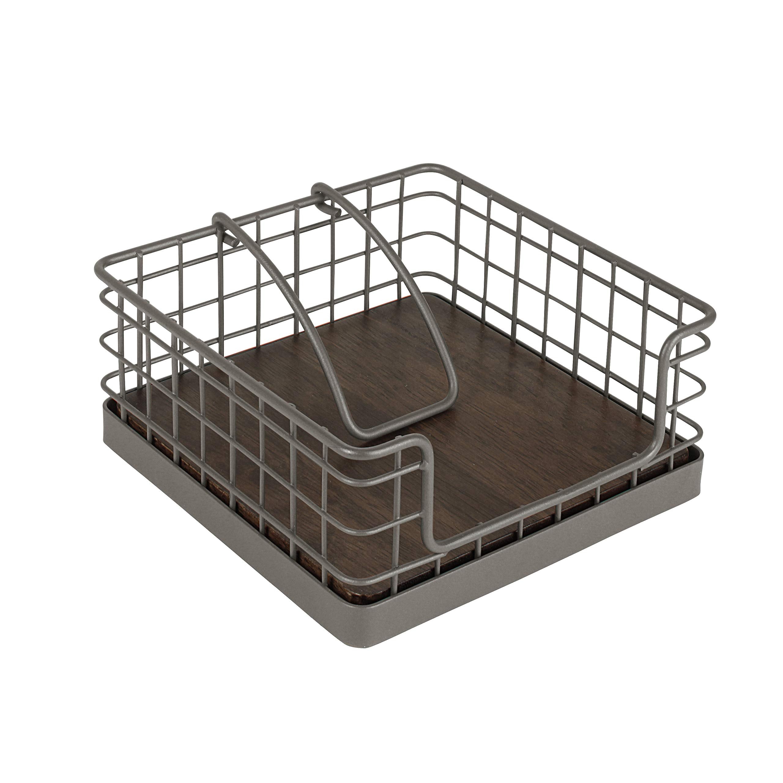 Spectrum Madison Weighted Napkin Holder (Industrial Gray) - Dispenser & D  Cor For Kitchen, Dining Room, Outdoor, & Bar Tabletop