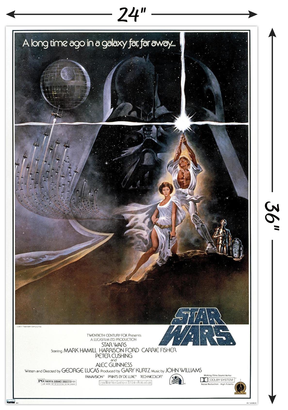 Trends International 24X36 Star Wars: A New Hope - Original One Sheet Wall Poster, 24'' X 36'', Unframed Version