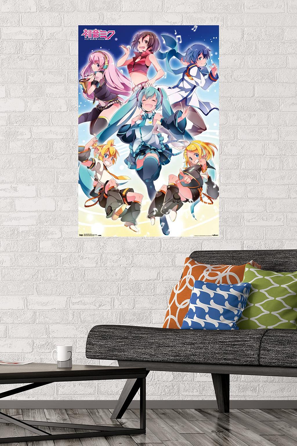 Trends International Hatsune Miku - Group Wall Poster, 22.375'' X 34'', Premium Poster & Mount Bundle