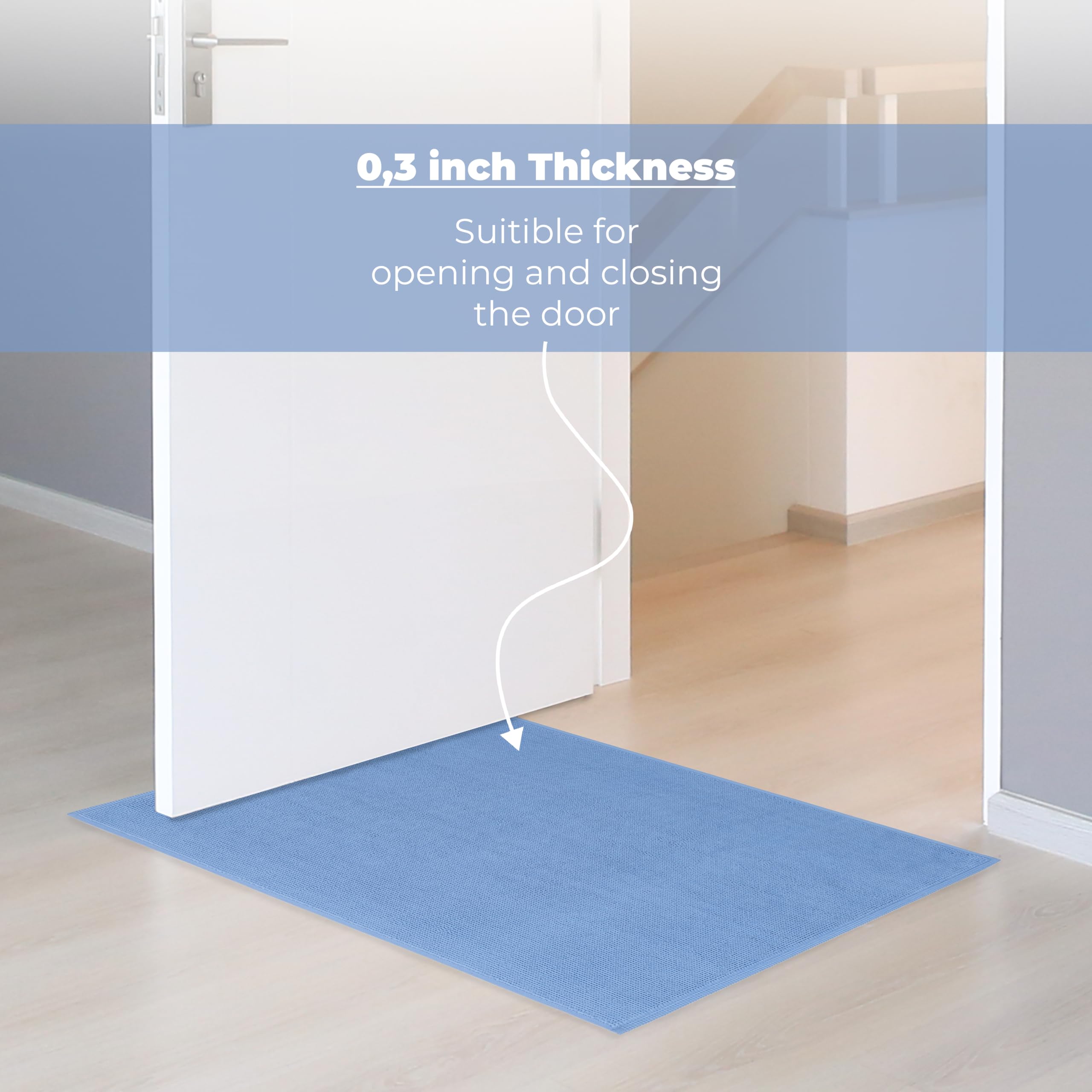 Cotton Paradise Bath Rug for Bathroom  17x24 inch 100% Cotton Non Slip Bath Mat Rug  Soft Absorbent Machine Washable  Sky Blue Bath Rug