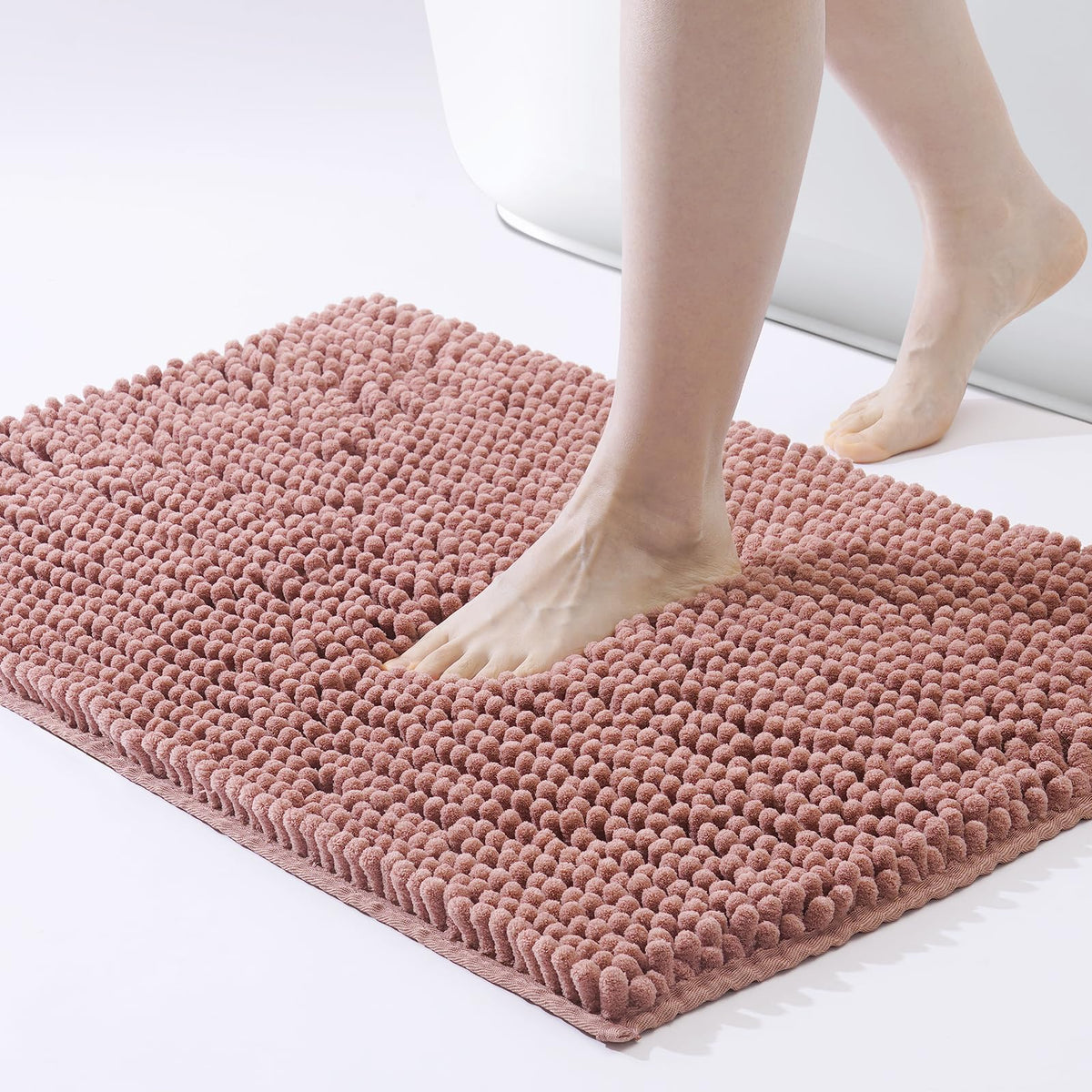 Freshmint Chenille Bathroom Rugs Mat 32''X20'', Non-Slip Bath Mat For Bathroom Floor & Bathtub, Washable Soft Shower Shag Bath R