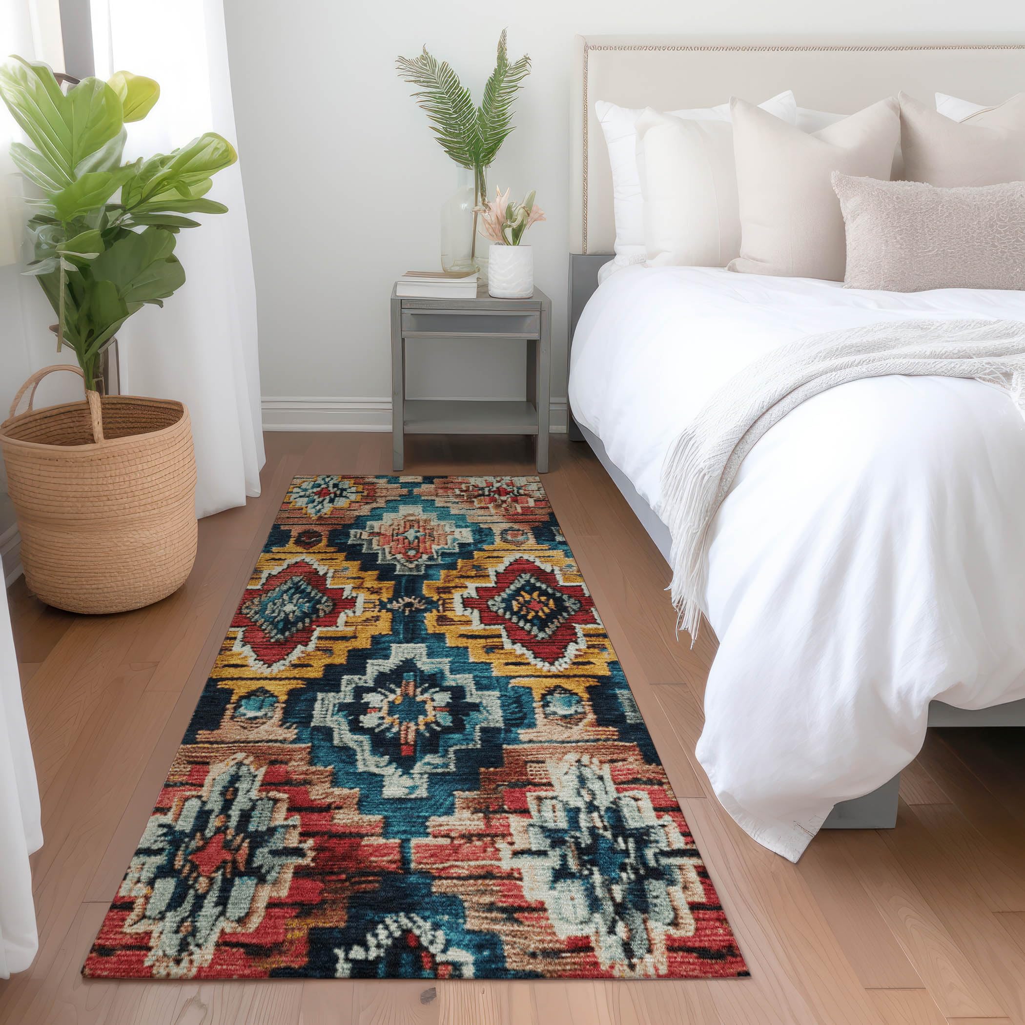 Machine Washable Indoor/Outdoor Chantille Rust 23 x 76 Runner Rug