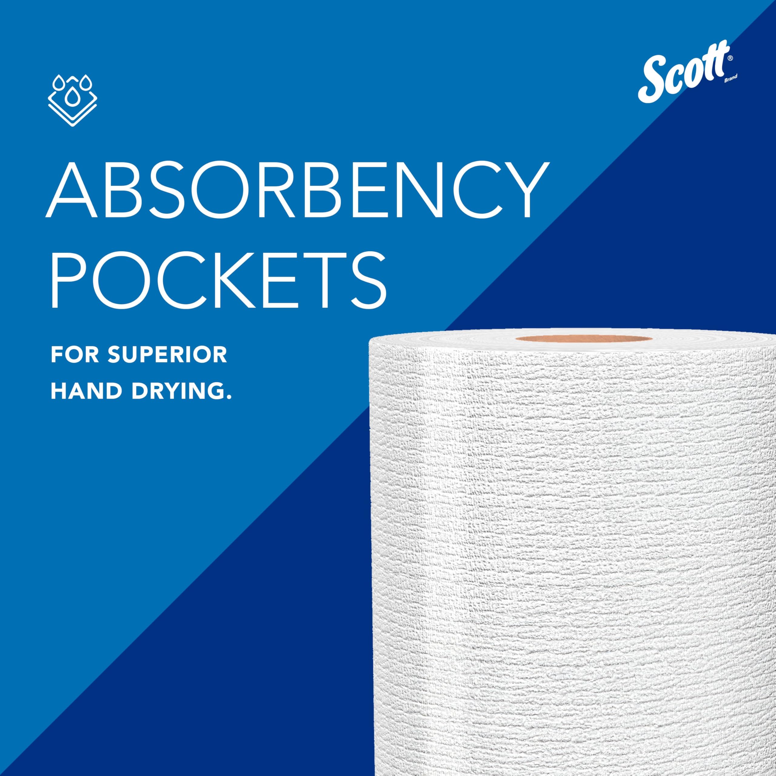 Scott Kitchen Paper Towels (41482) With Fast-Drying Absorbency Pockets, Perforated Standard Paper Towel Rolls, 128 Sheets / Roll