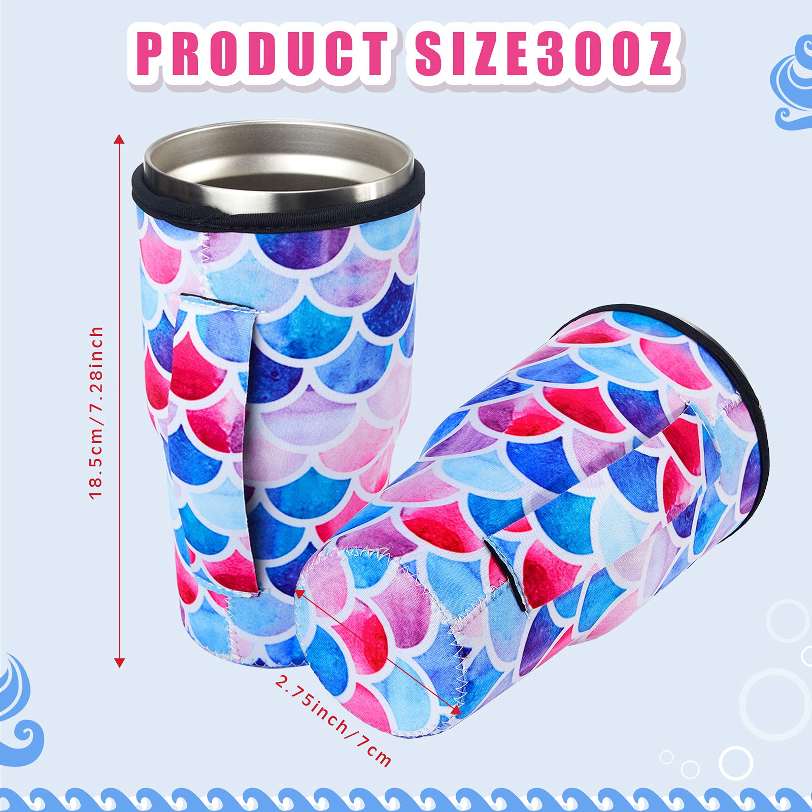 24 Pieces Iced Coffee Cup Sleeves Reusable Iced Coffee Cup Cover Neoprene Insulated Cup Sleeves Drinks Sleeve Holder For 30-32 O