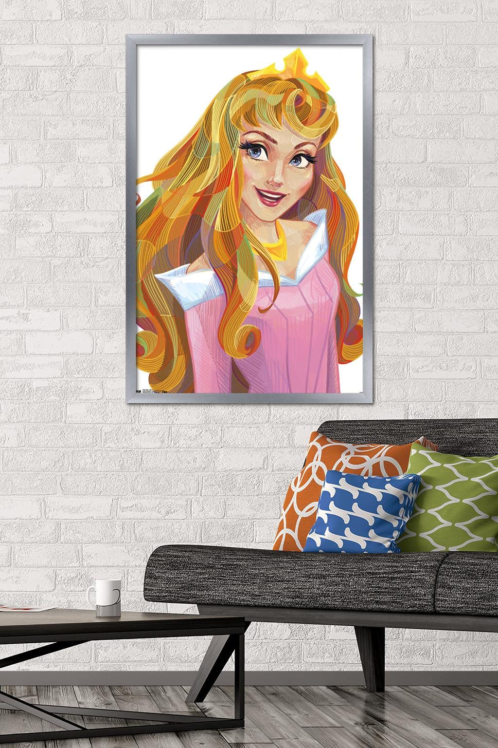 Trends International Disney Sleeping Beauty - Aurora - Stylized Wall Poster, 22.375'' X 34'', Silver Framed Version