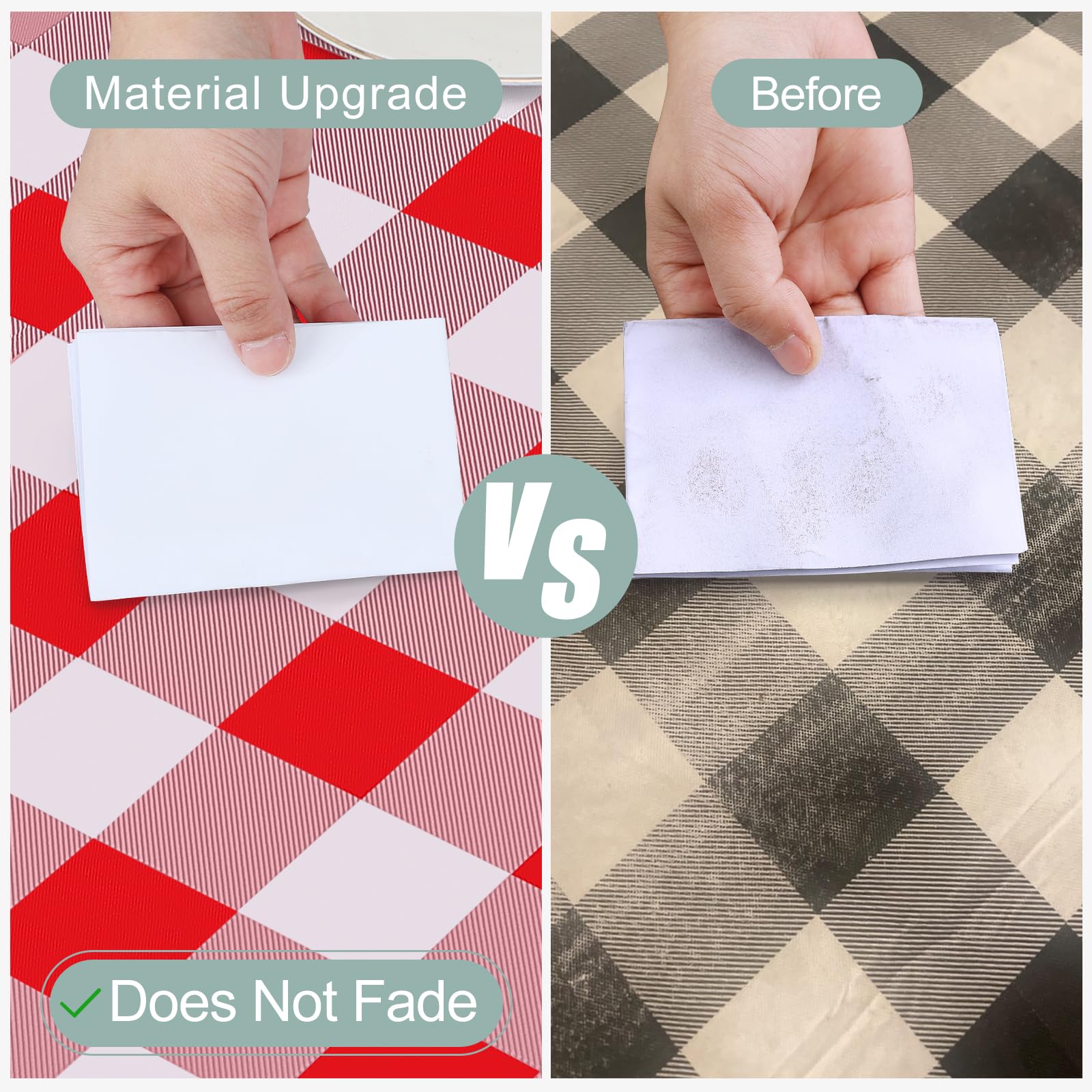 misaya Rectangle Waterproof Vinyl Table Cloth  Buffalo Flannel Backed Tablecloth  Wipeable Plastic Table Cover for Dinner  Picnic  Outdoor (60'' x 84''  Red and White)