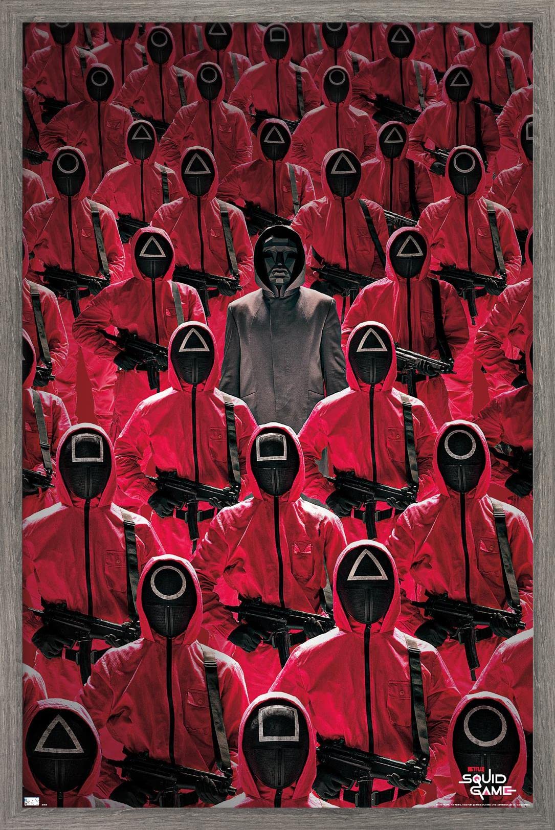 Trends International Netflix Squid Game - Key Art Wall Poster, 14.725'' X 22.375'', Barnwood Framed Version