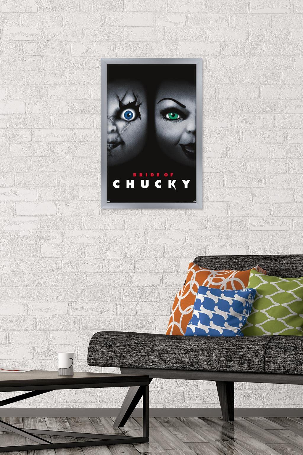 Trends International Child'S Play: Bride Of Chucky - One Sheet Wall Poster, 14.725'' X 22.375'', Silver Framed Version