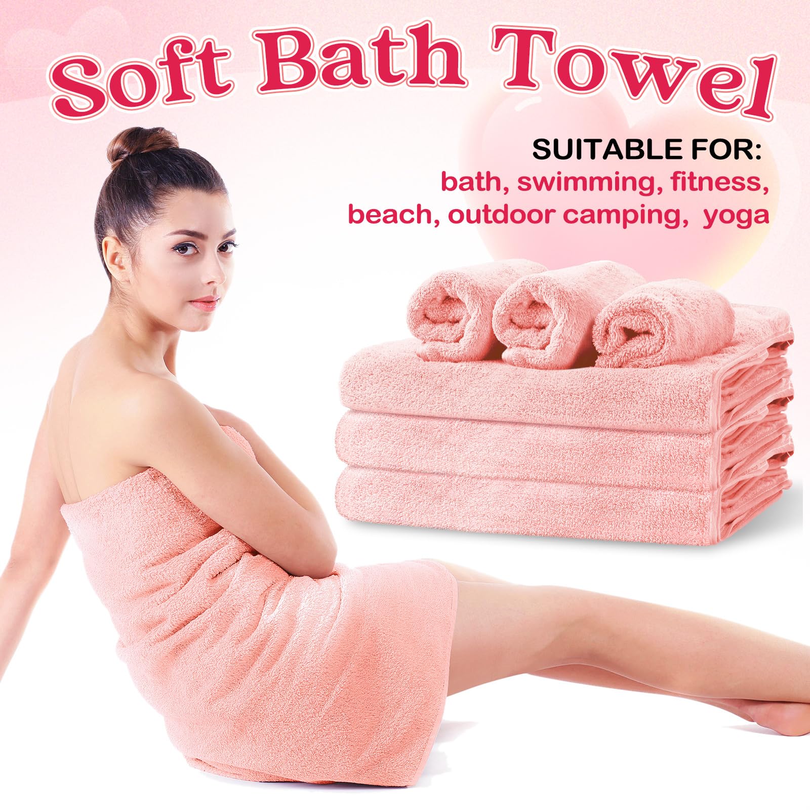 Reginary Microfiber Bath Towels Set 4 Pack Soft Bath Towels 4 Pack Hand Towels 4 Pack Washcloths Microfiber Coral Velvet Highly